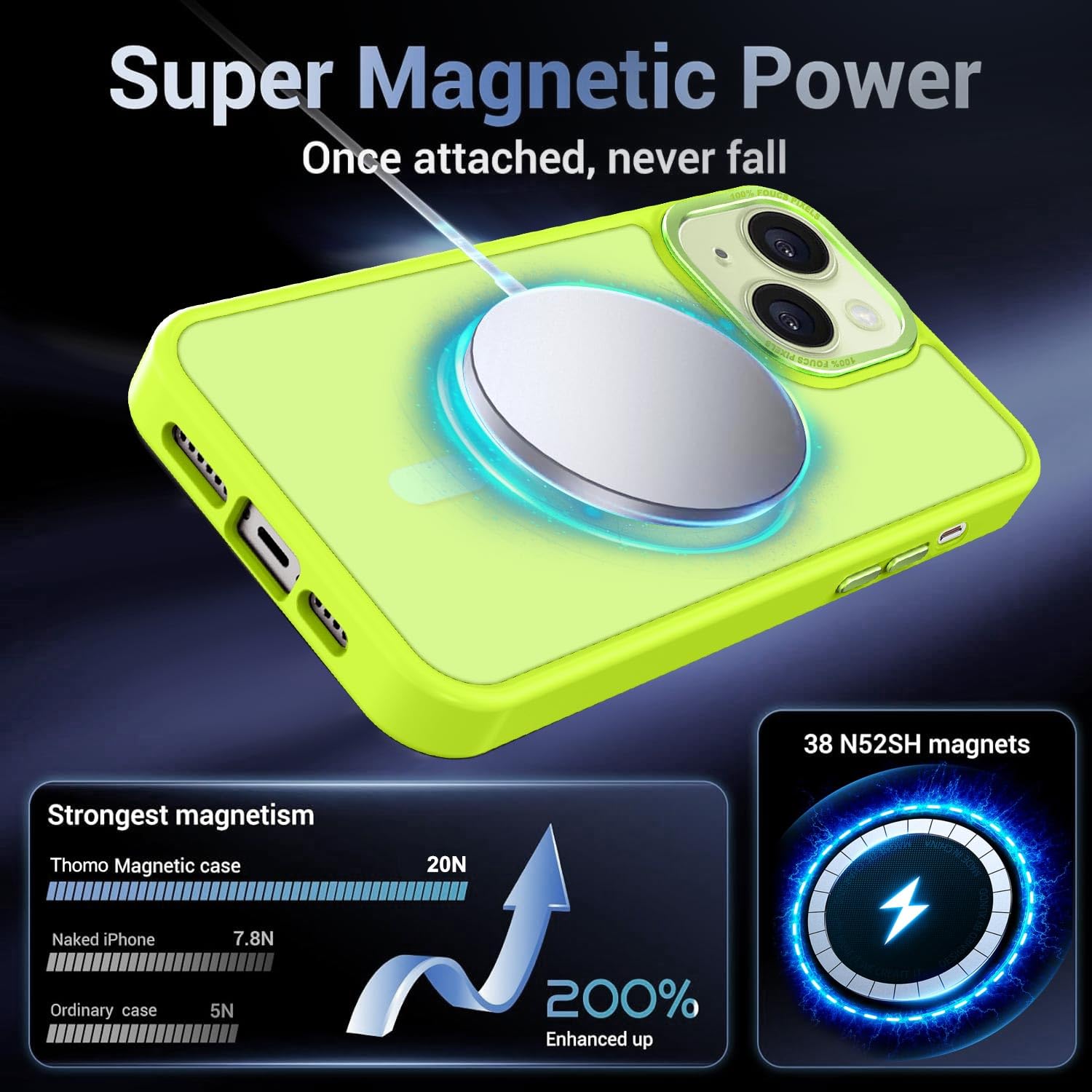 Thomo Strong Magnetic For Iphone 13 Case & Iphone 14 Case [Compatible With Magsafe] Translucent Matte Slim Shockproof Anti Finge