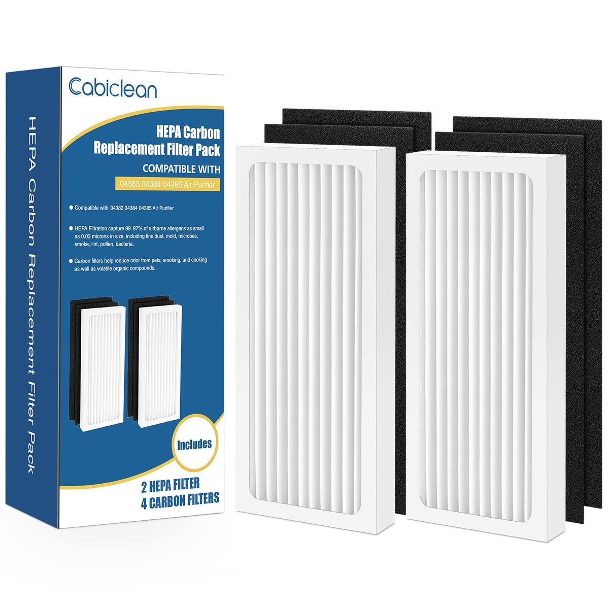 2 Pack 04383 True Hepa Replacement Filter Compatible With Hamilton Beach 04383 Air Purifier 04384 04385 04386A Hepa Filter Repla