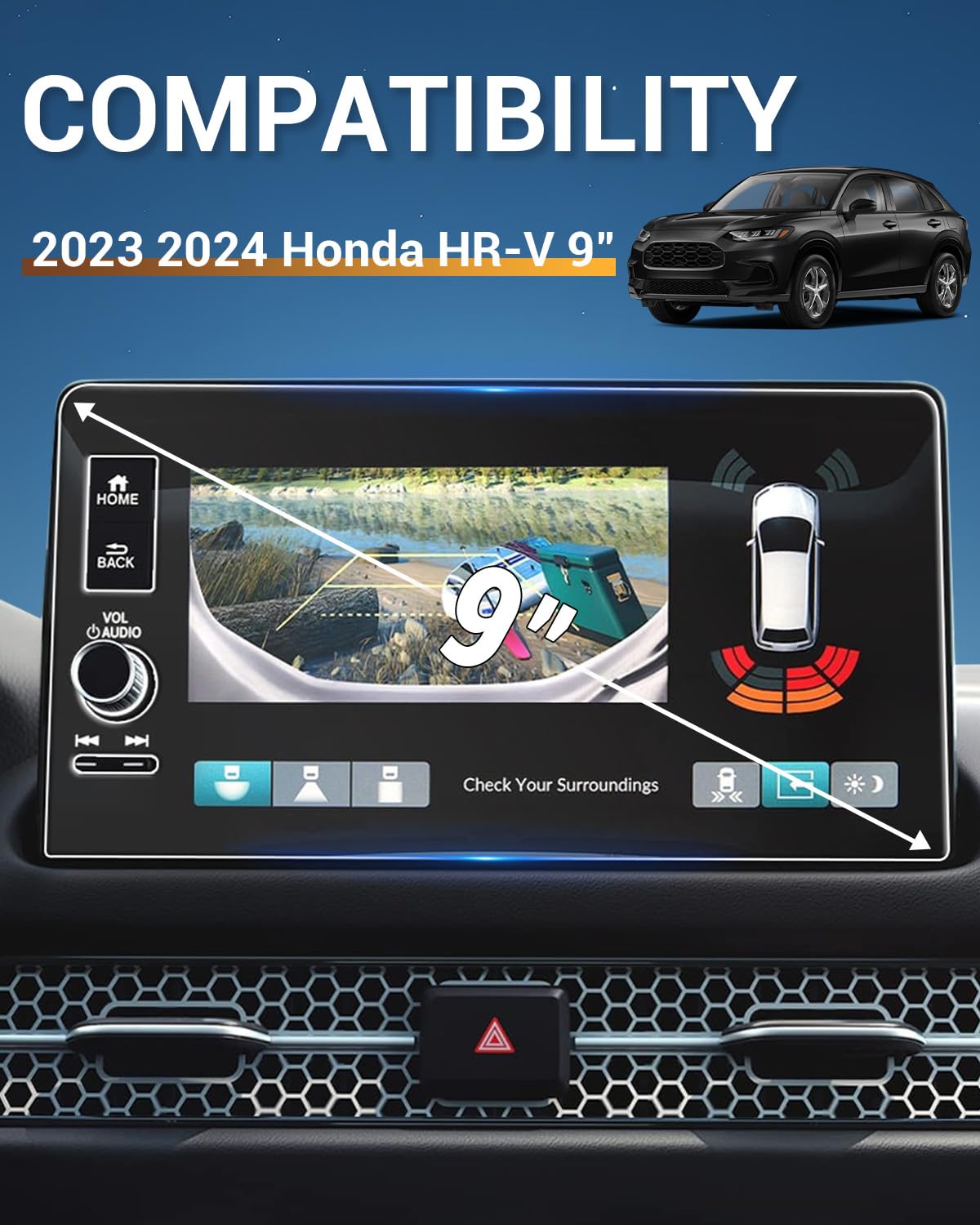 Anti Glare Screen Protector For 2025 Honda Hr V Ex L 9� 2023 2024 2025 Honda Hr V Hrv Accessories Ex L Touch Screen Cover Guard Sensitive Ultra Hd Clear Anti Scratch Self Healing Bubble Free 2 Pack