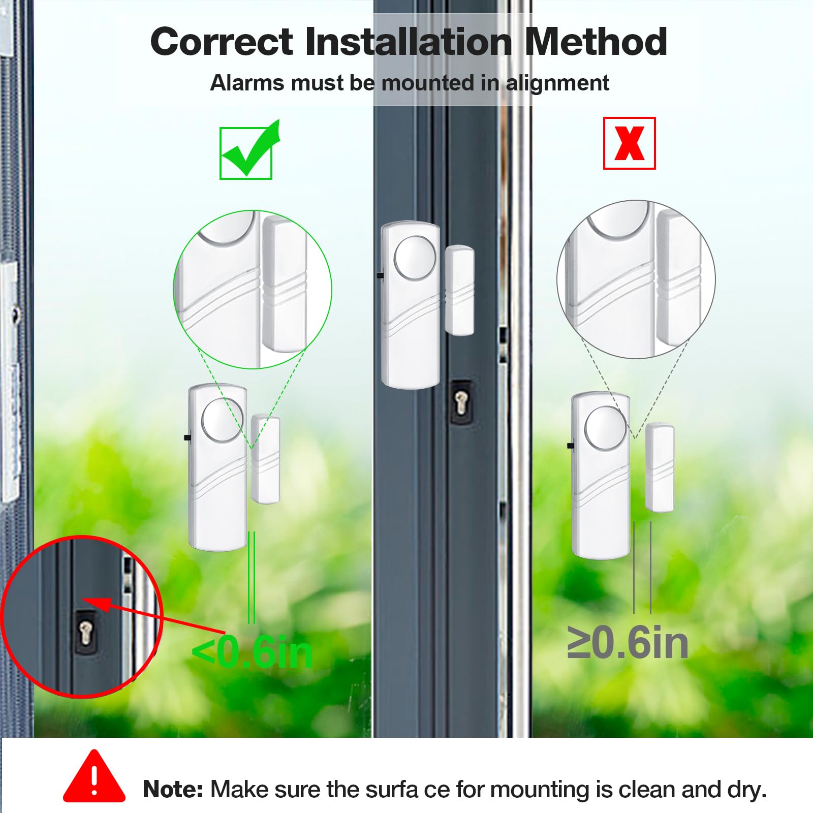 Security Door Window Alarm, 90Db Wireless Sensor Door Window Burglar Alarm, Door Alarms For Kids Safety, Easy Installation Doorb