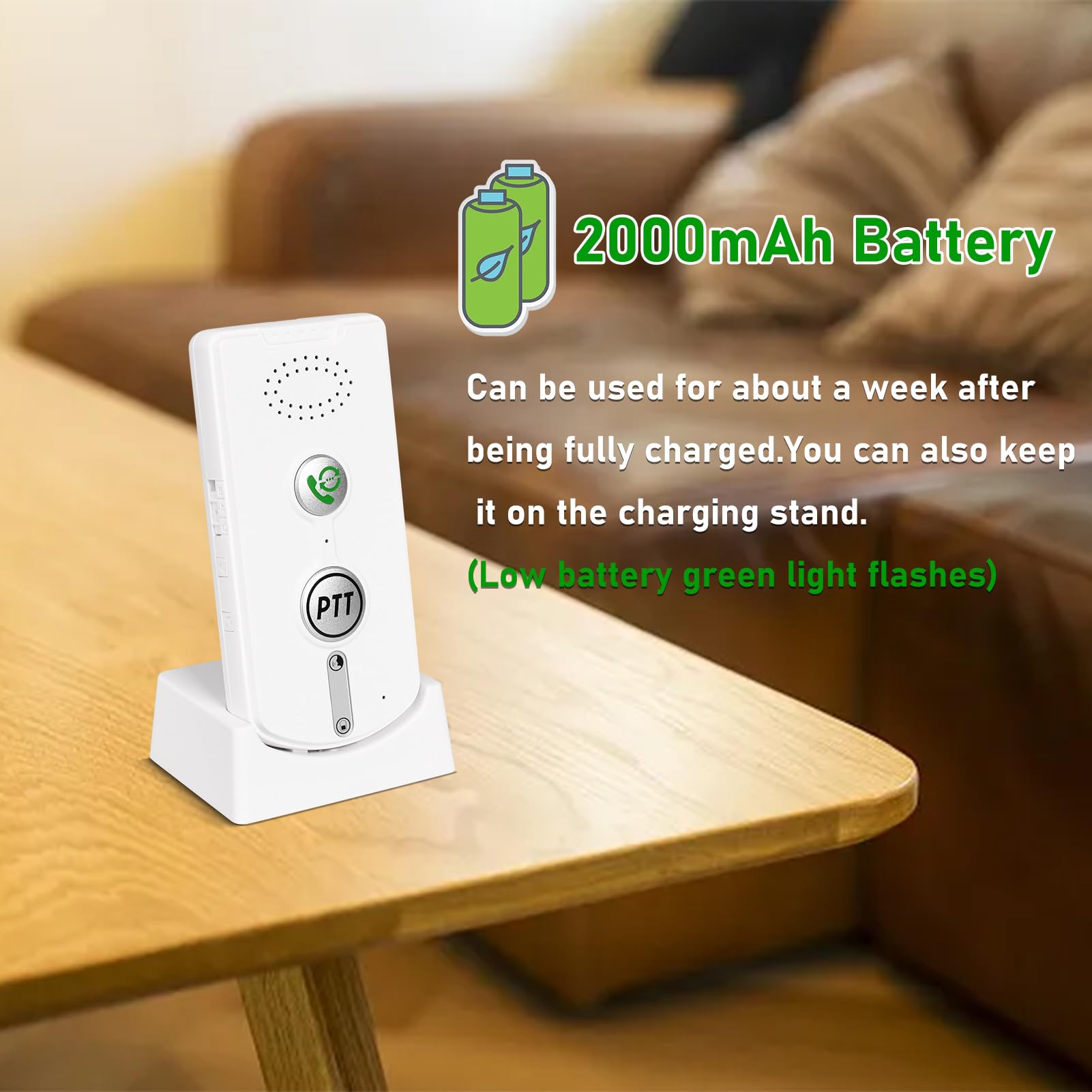 2 Way Wireless Intercom For Home Hospital Hotel,1000M Range Indoor Intercoms Wireless(White)