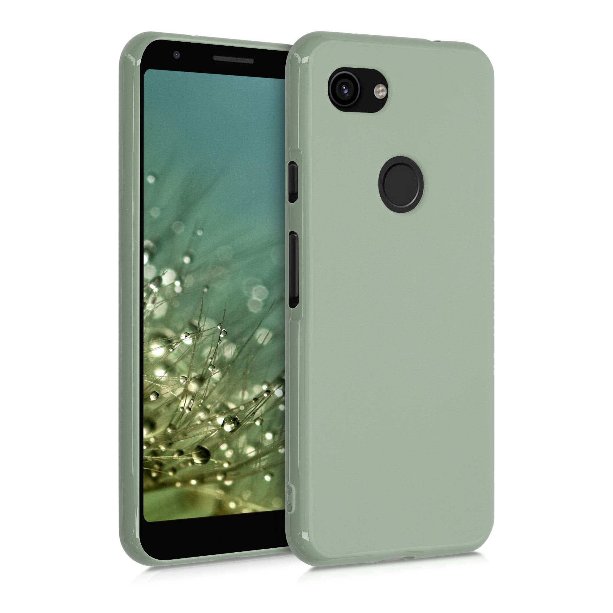 Kwmobile Case Compatible With Google Pixel 3A Case   Soft Slim Protective Tpu Silicone Cover   Gray Green