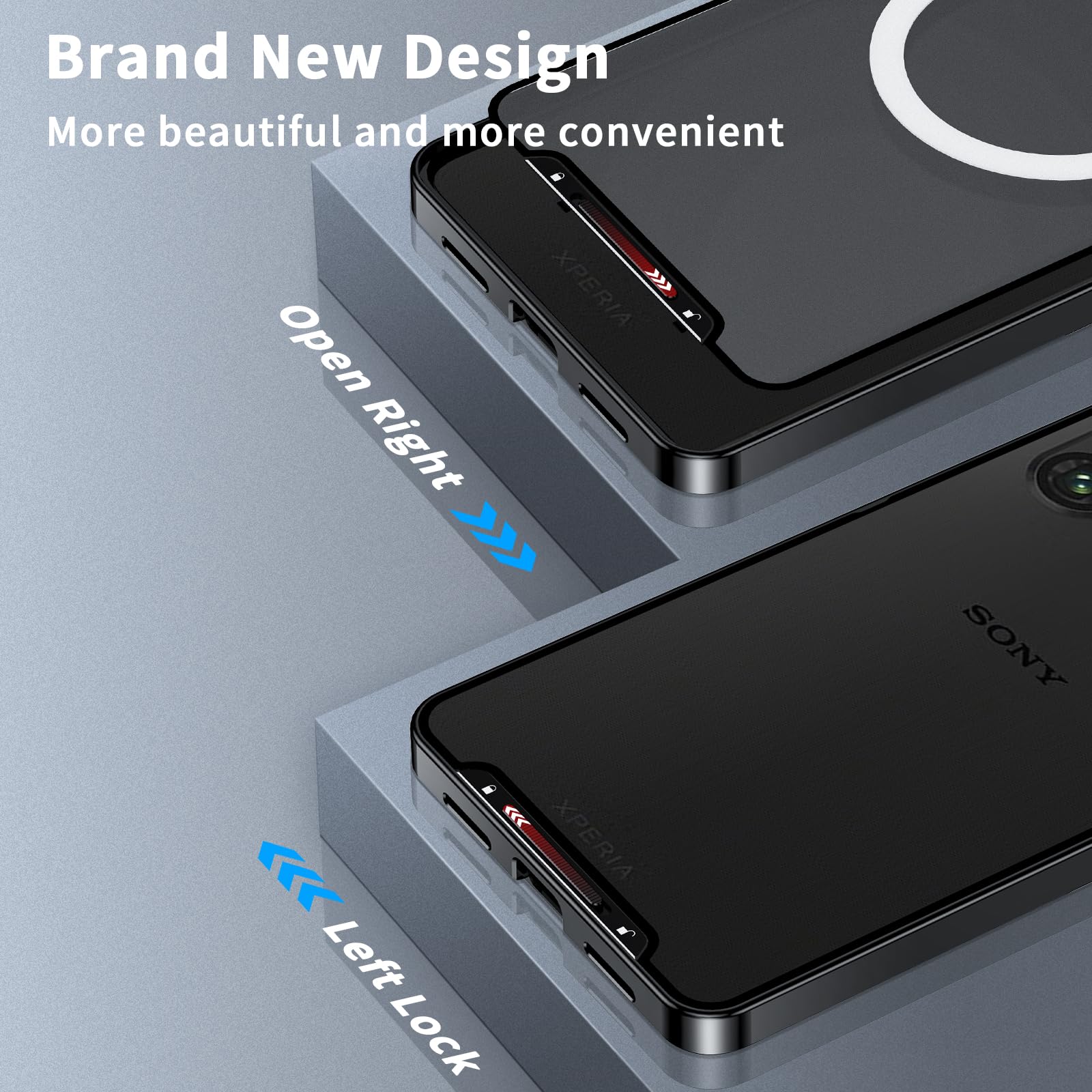 Metal Case For Sony Xperia 1 V (2023), Military Grade Metal Bumper Shockproof Translucent Cover Matte Pc Back Cover With Magneti