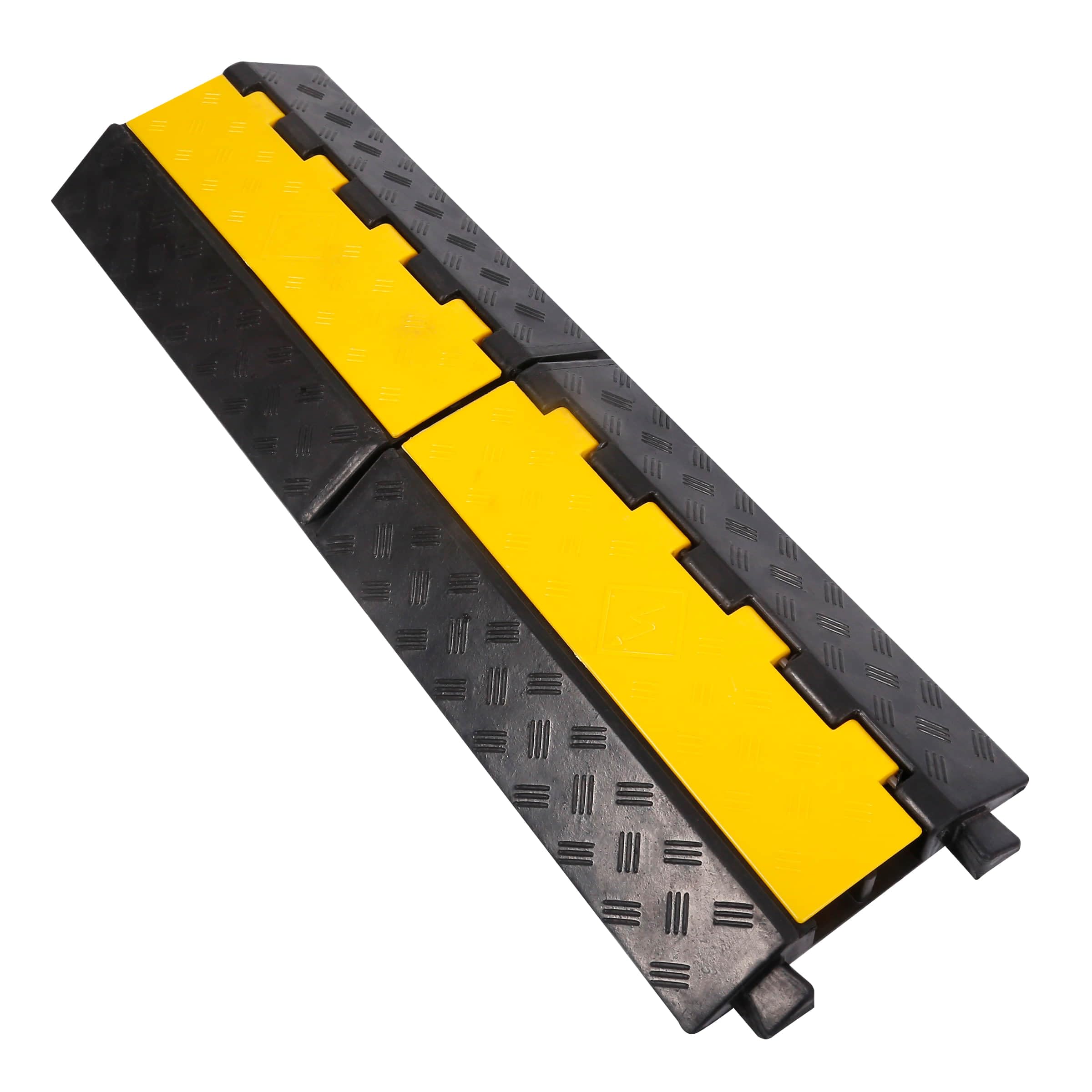 Yonsheng Rubber Cable Ramp Cord Cover Cable Protector Ramps Wire Hose Protective 2 Channel 22000Lbs Load Capacity Traffic Speed