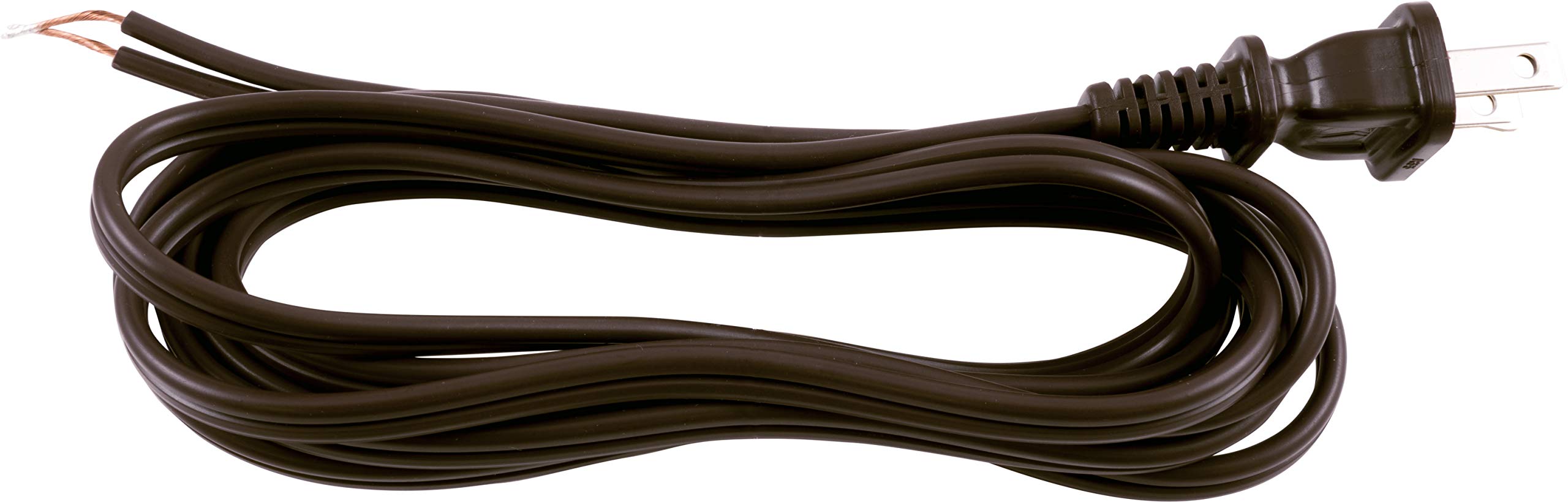 Ge Power Gear 8 Ft Lamp Cord, Polarized Molded Plug, 2 Prong, Diy Repair/Replacement, Ul Listed, Brown, 54616