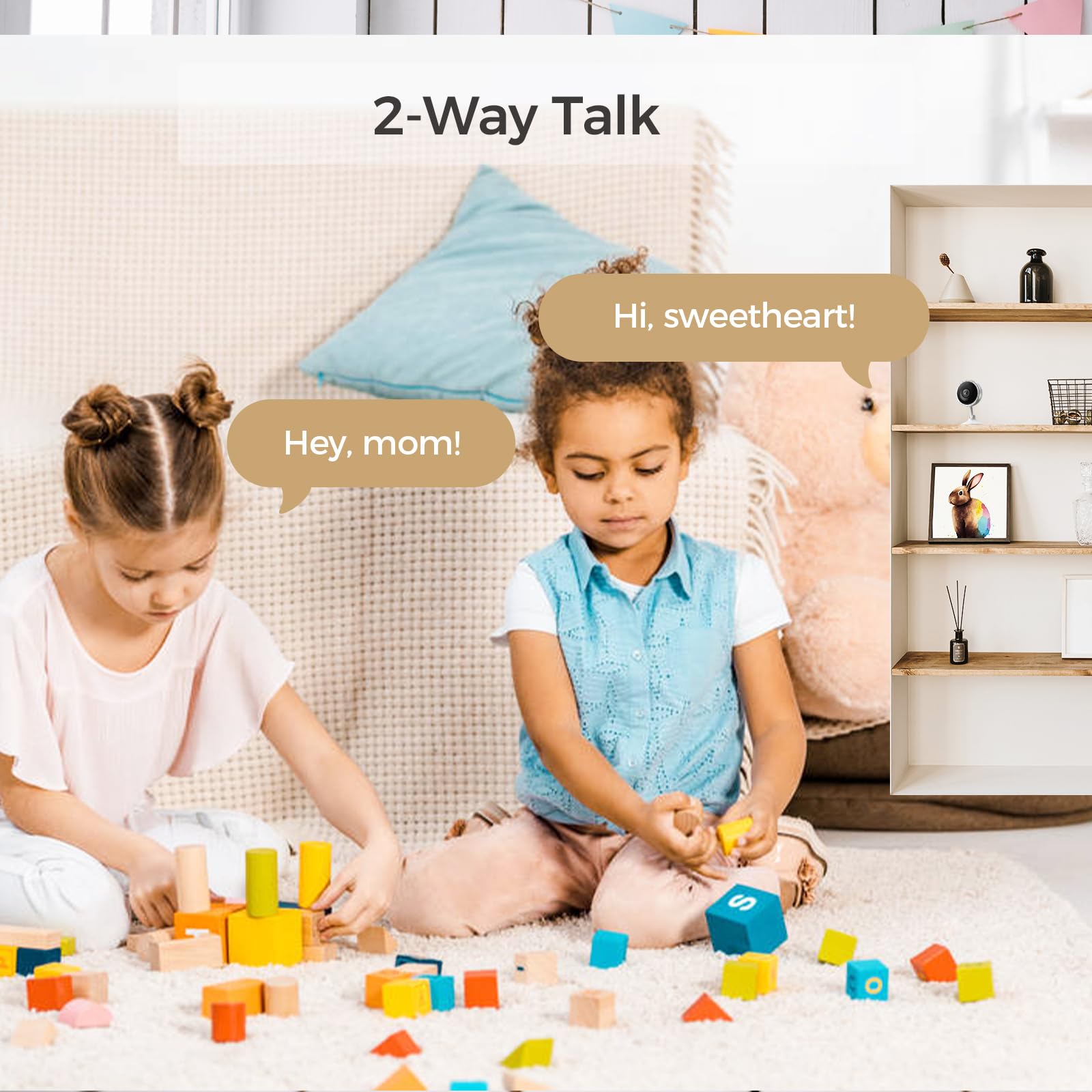 Arpha 2K Security Indoor Camera With App, Wifi Home Camera Sound Detection Pir Motion Detection, Night Vision 130 2-Way Talk,Eas