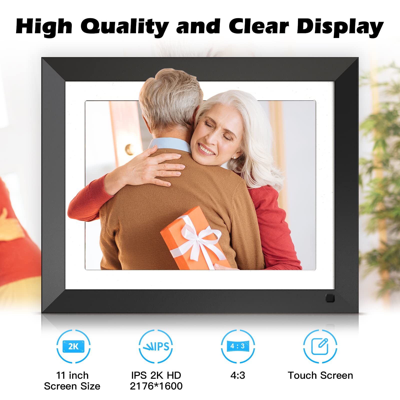 Fullja 11 Inch Wifi Digital Photo Frame   Smart Digital Picture Frame, 16Gb, Motion Sensor, Full Function, Sharing Photos And Vi