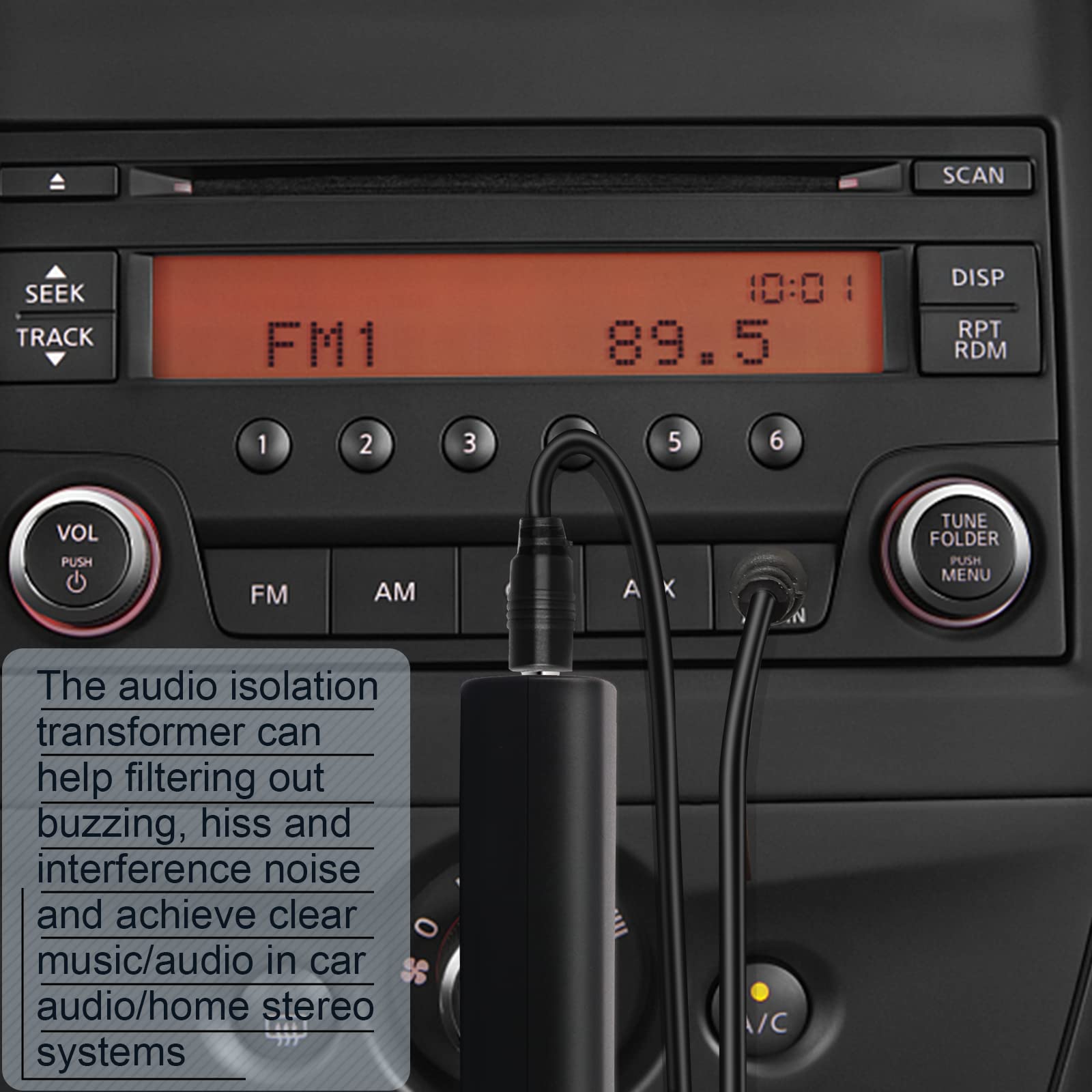 2 Packs Ground Loop Noise Isolator For Car Audio/Home Stereo System, Ground Loop Isolator With 3.5Mm Audio Cable