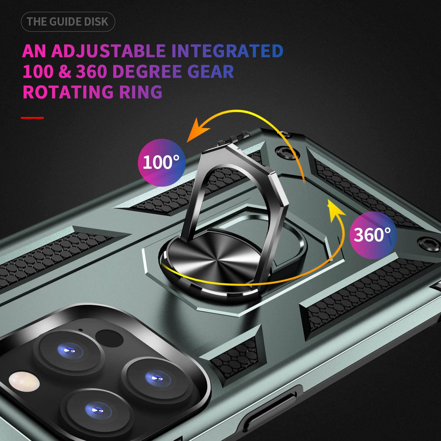 Addit Phone Case For Iphone 14 Pro Case Iphone 14 Pro Phone Case, With Kickstand Ring, Support Magnet Car Mount, Military Grade,