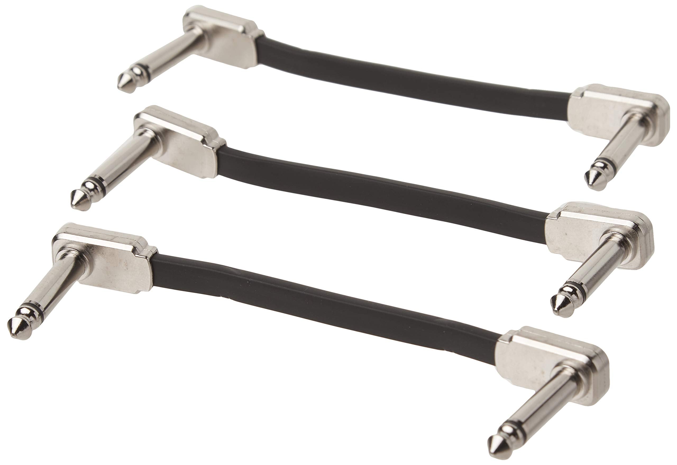 Ernie Ball Flat Ribbon Patch Cable 3 Pack, 3In, Black (P06220)