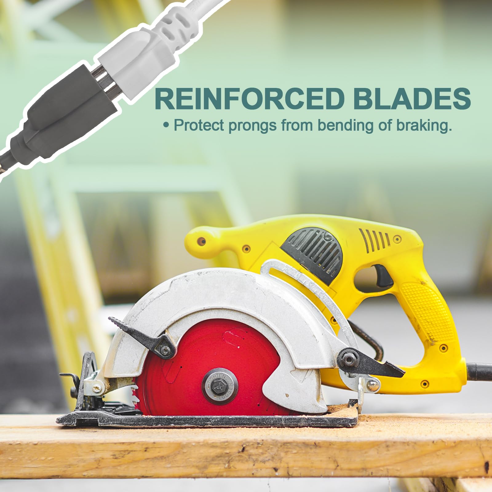 Ep 3 Ft Indoor Extension Cord, 12/3 Sjtw Heavy Duty Extension Cable With 3 Prong Grounded Plug, 15 Amp Power Cord For Lawn, Gard