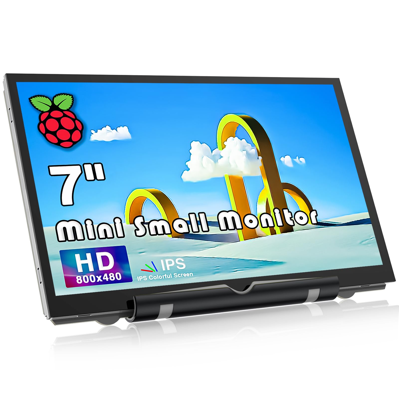 Hamtysan Raspberry Pi Mini Screen Monitor, 7 Inch Screen 800X480 Hdmi Small Monitor Ips Lcd Screen Display For Raspberry Pi 400/