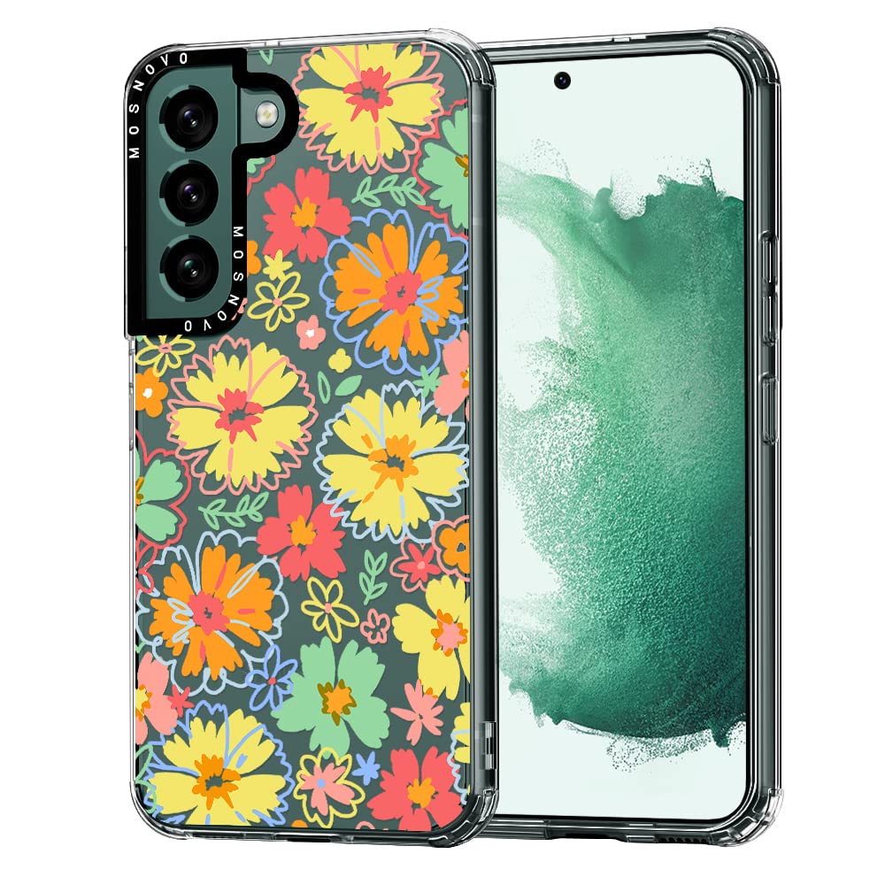 Mosnovo Samsung Galaxy S22 Plus Case, Buffertech 6.6 Ft Drop Impact, Anti Peel Off, Clear Shockproof Tpu Protective Bumper, Retr