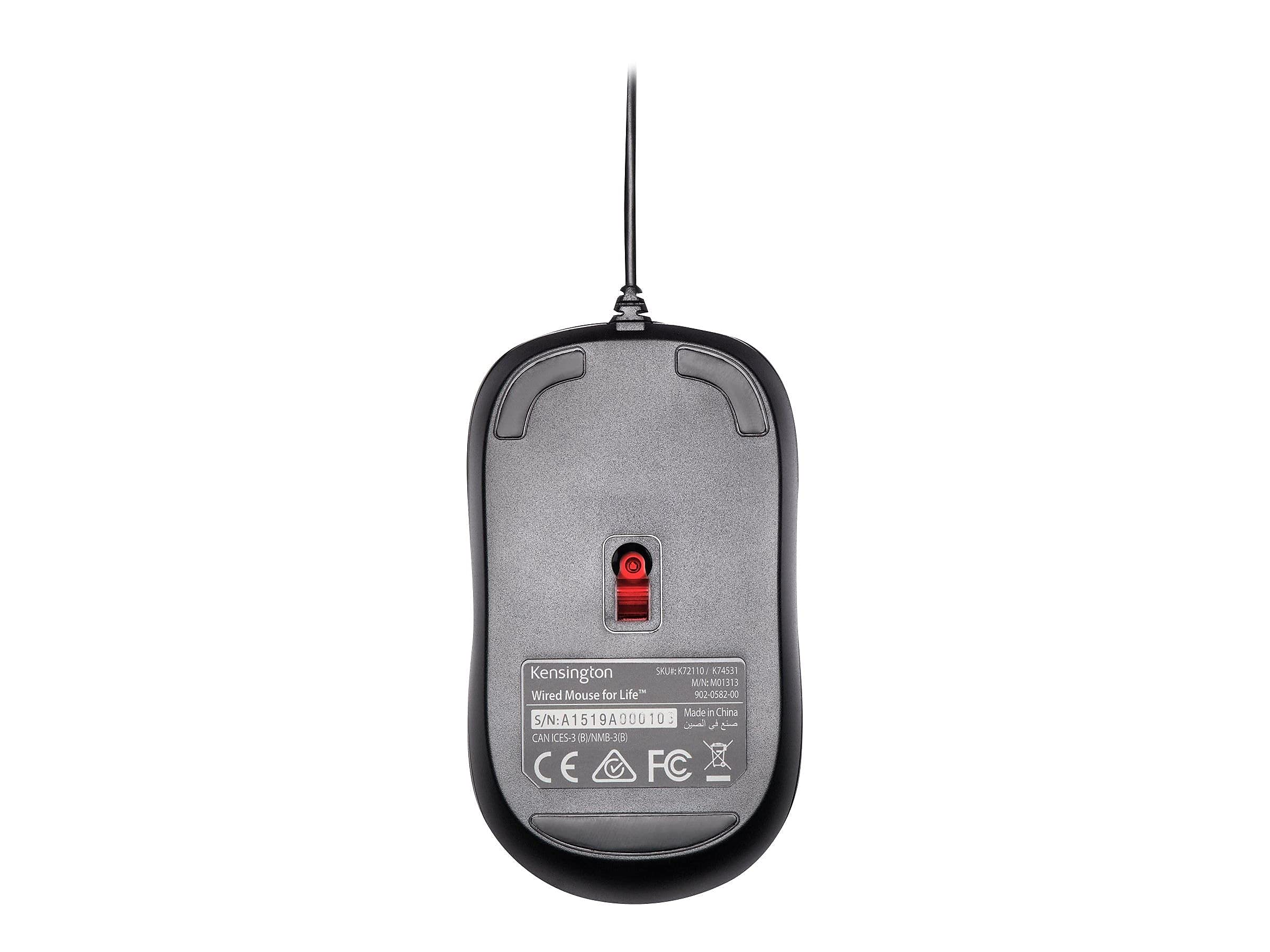 Kensington Silent Mouse For Life Wired Usb Mouse   Black (K72110Us)