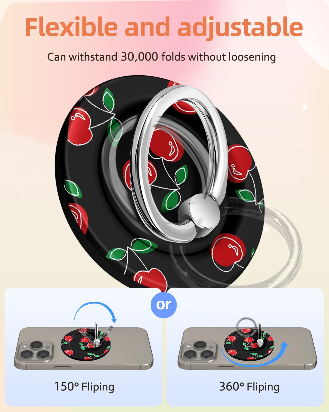 Lotadilo For Magnetic Phone Ring Holder Compatible With Magsafe For Women - Cute Design Magnet Phone Grip Ring Stand Kickstand F