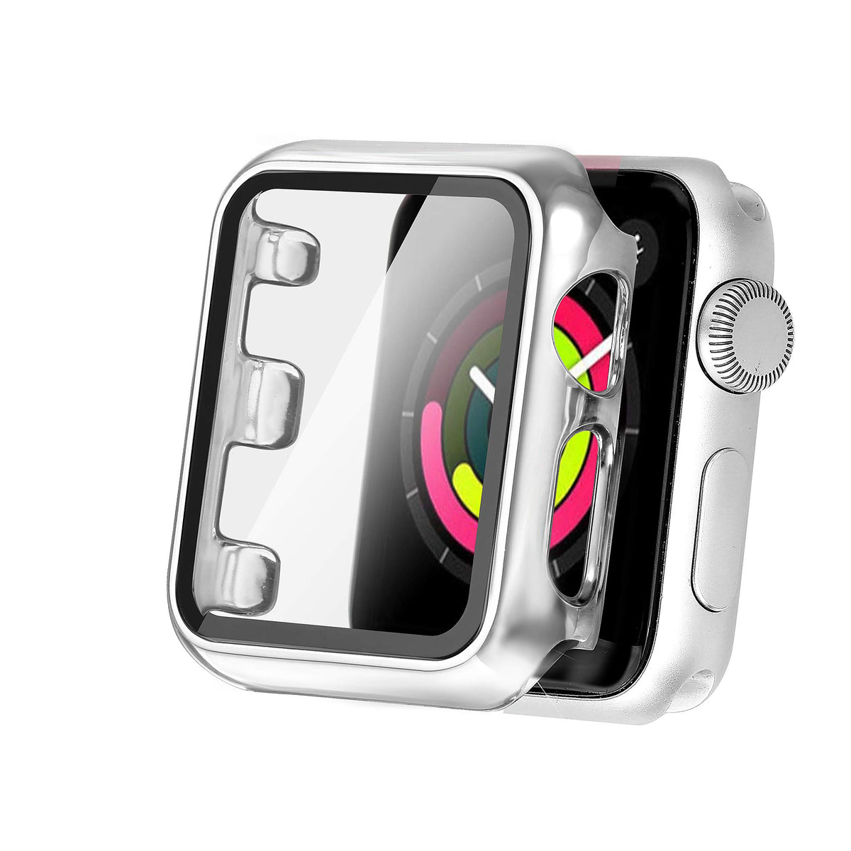 Secbolt 44Mm Case Compatible Apple Watch Band With Built In Tempered Glass Screen Protector  All Around Protective Case For Iwat