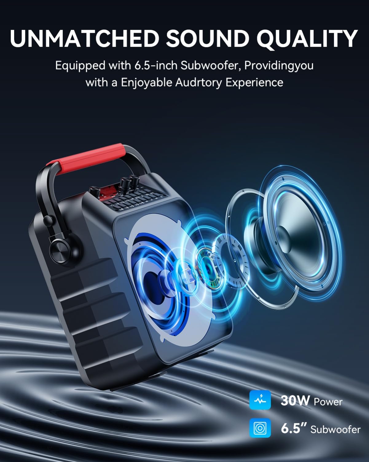 Karaoke Mchine,Karaoke Machine For Adults & Kids,Karaoke Speaker With 2 Wireless Microphones,Portable Bluetooth Karaoke Speaker