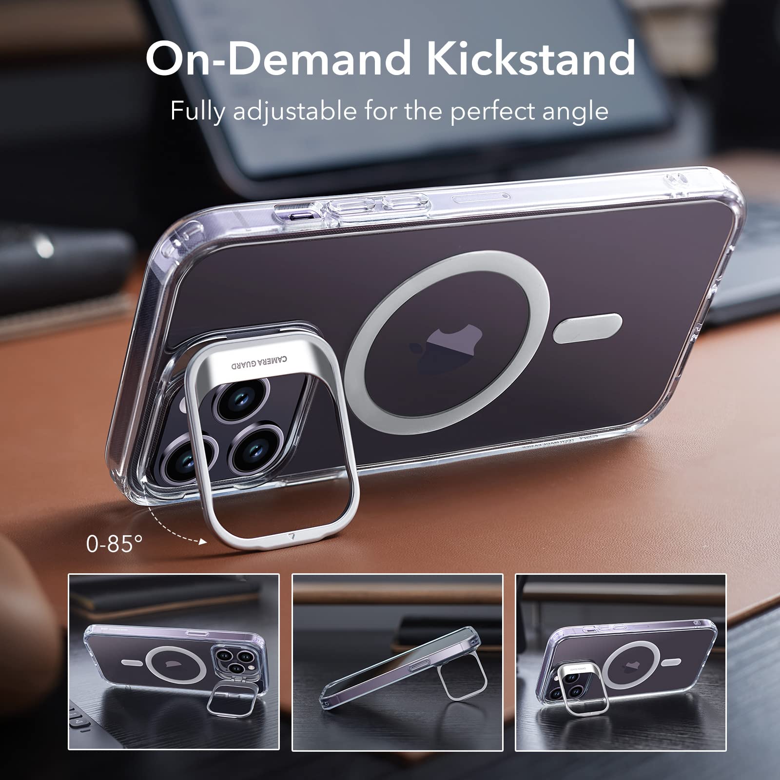 Esr For Iphone 14 Pro Case, Compatible With Magsafe, Built-In Camera Ring Stand, Military-Grade Protection, Magnetic Phone Case