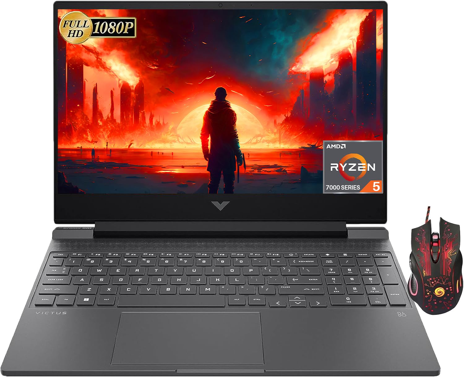 Hp 2024 Newest Victus Gaming Laptop, 15.6'' Fhd Ips 144Hz Display, Amd Ryzen 5 7535Hs Processor, 64Gb Ddr5 Ram, 2Tb Ssd, Nvidia 