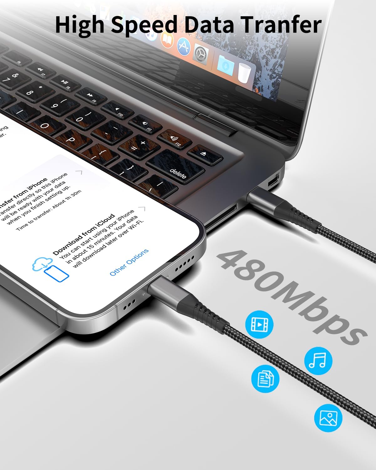 Usb C To Lightning Cable 1Ft, 3 Pack [Mfi Certified] Braided Lightning Cord Fast Charging Compatible With Iphone 14 13 12 11 Pro Max Xr Xs 8 Se