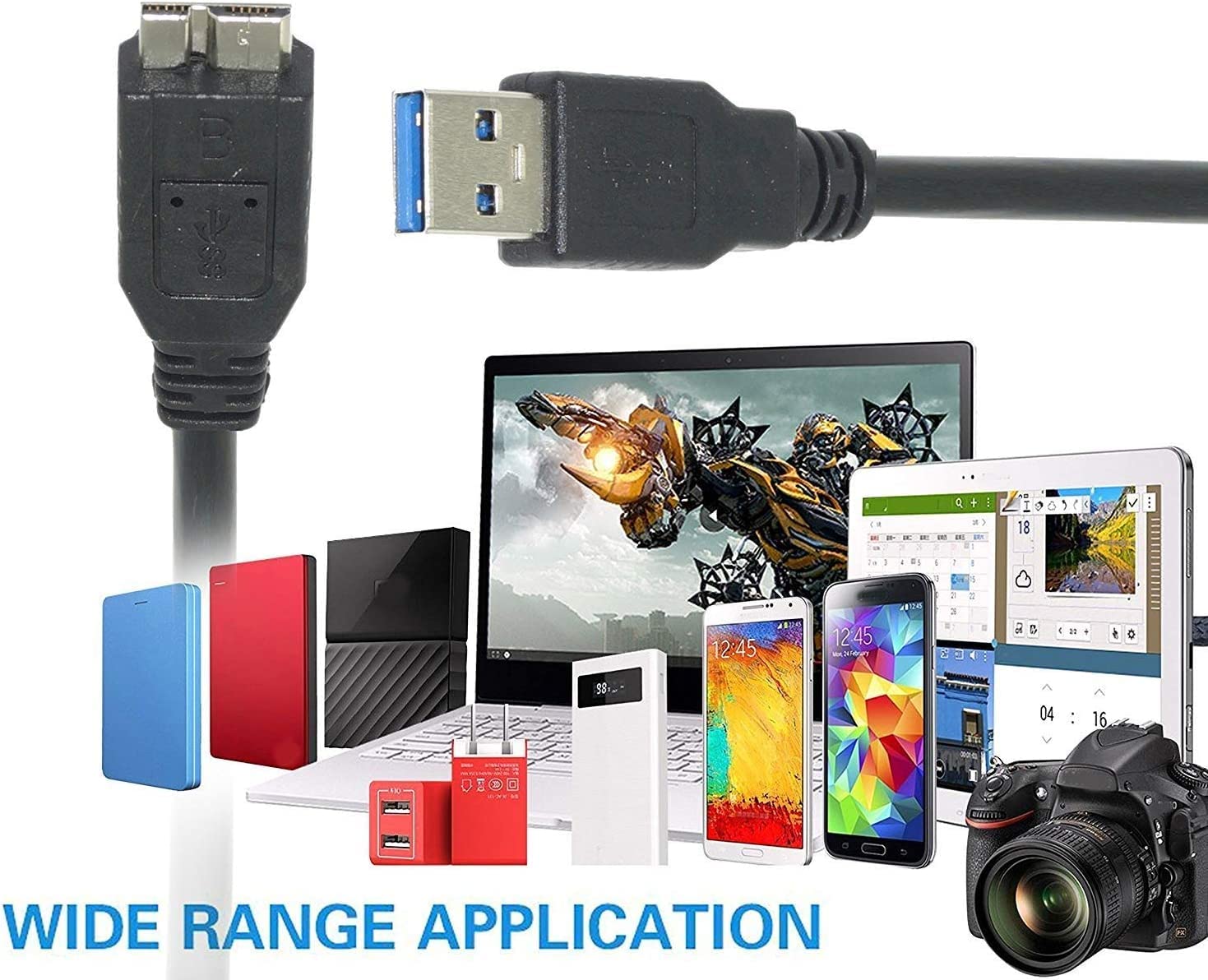 Master Cables Replacement Usb 3.0 Cable Compatible With Lacie Rugged Hard Drive'S