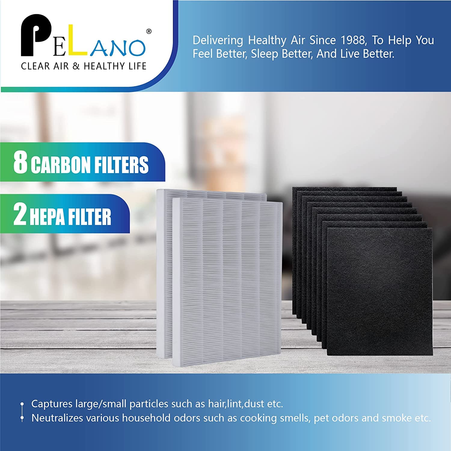 C545 True Hepa Replacement Filter S Compatible For Winix C545, Part Number 1712 0096 00, 2 True Hepa Filter + 8 Activated