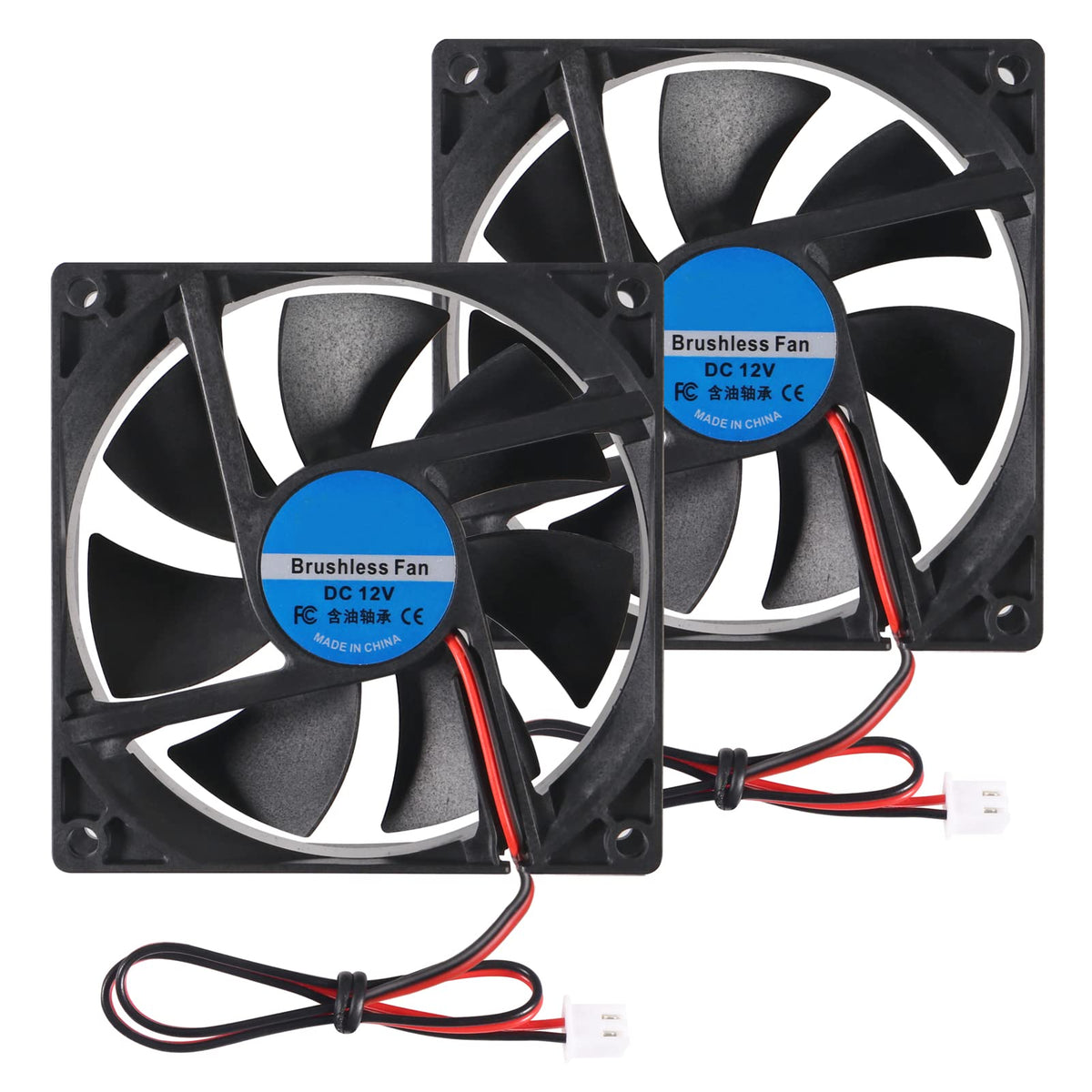 Aceirmc 2Pcs 9225 92Mm X 92Mm X 25Mm 2Pin Dc 12V 2Pin Computer Fan High Speed Muffin Fan Cooling Fan,Ul Certified For 3D Printer