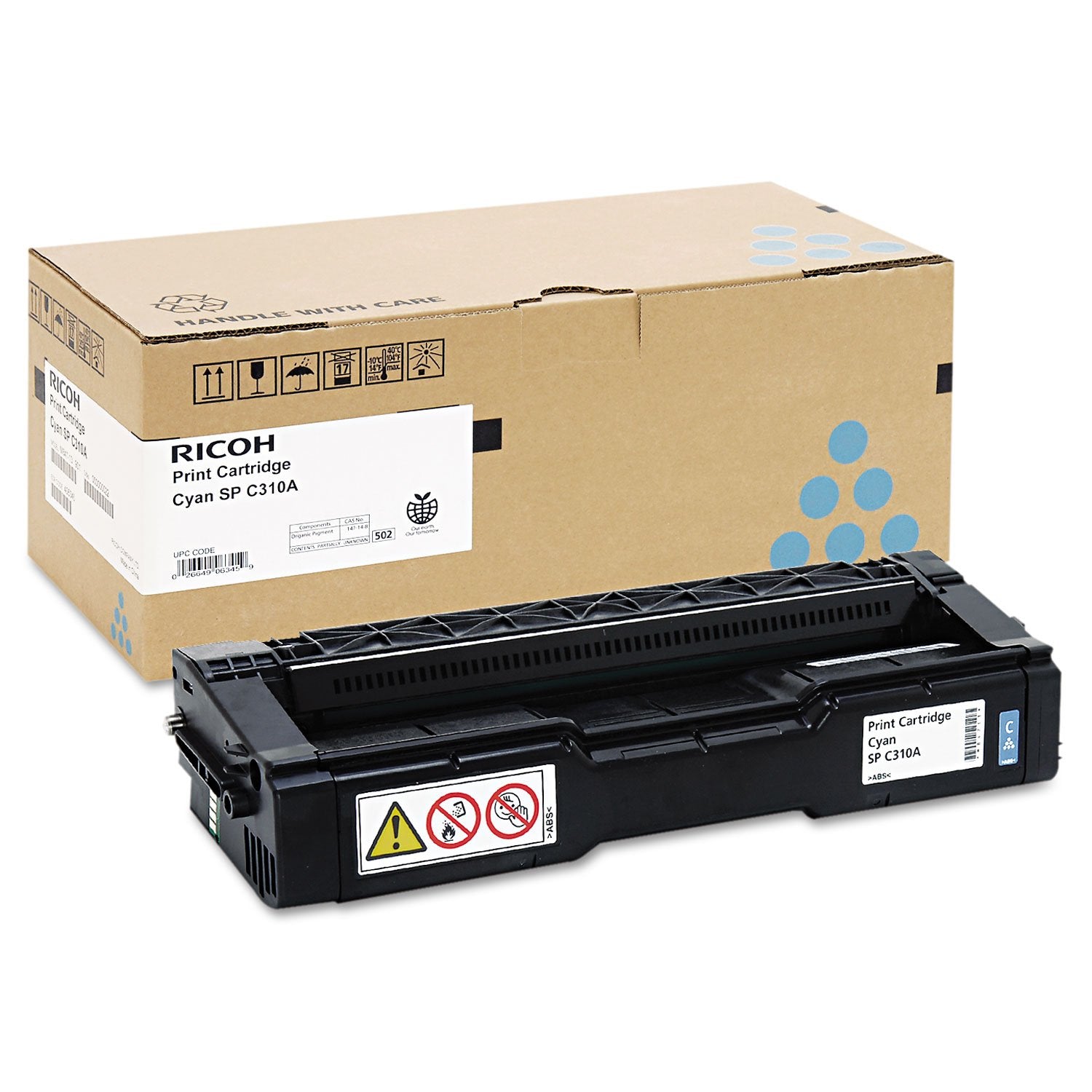 Ricoh 406345 Toner, 2500 Page Yield, Cyan Toner