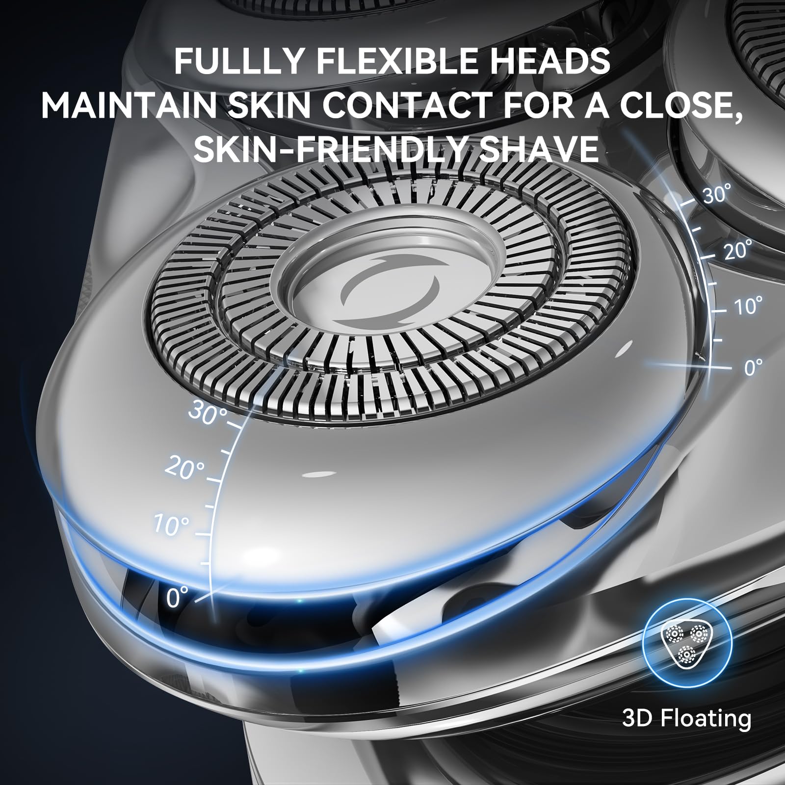 Electric Razor For Men, Rechargeable Men'S Rotary Shaver: Cordless, Waterproof, Wet & Dry, 3D Magnetic Floating Head, Led Displa