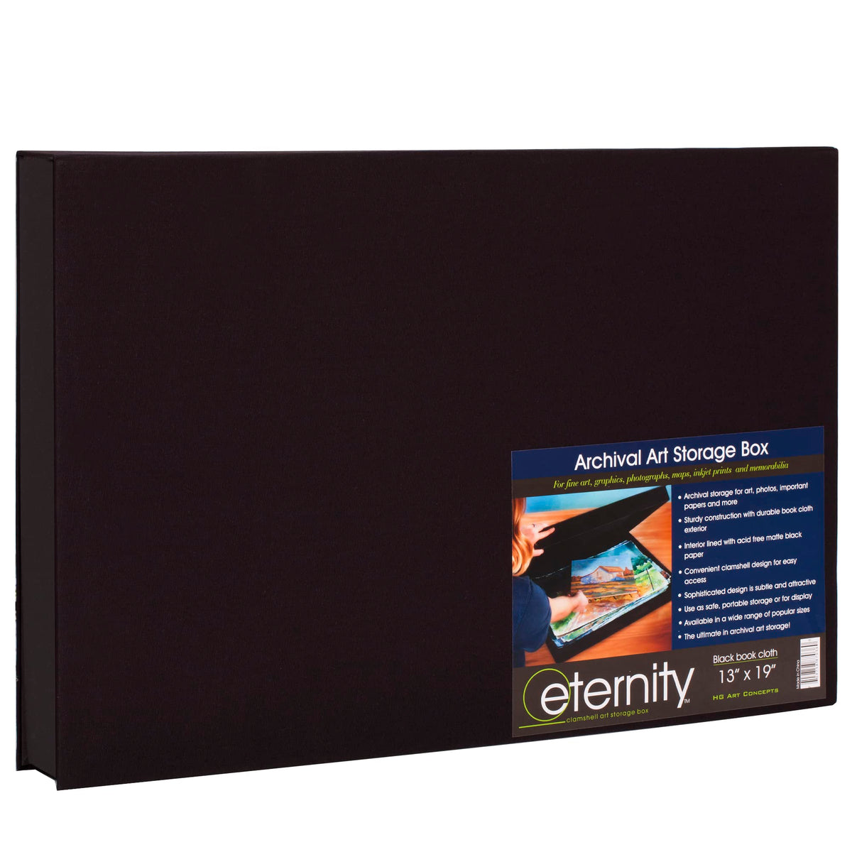 Hg Art Concepts Art Photo Storage Box Eternity Archival Clamshell Box For Storing Artwork, Photos & Documents Deluxe Acid-Free S