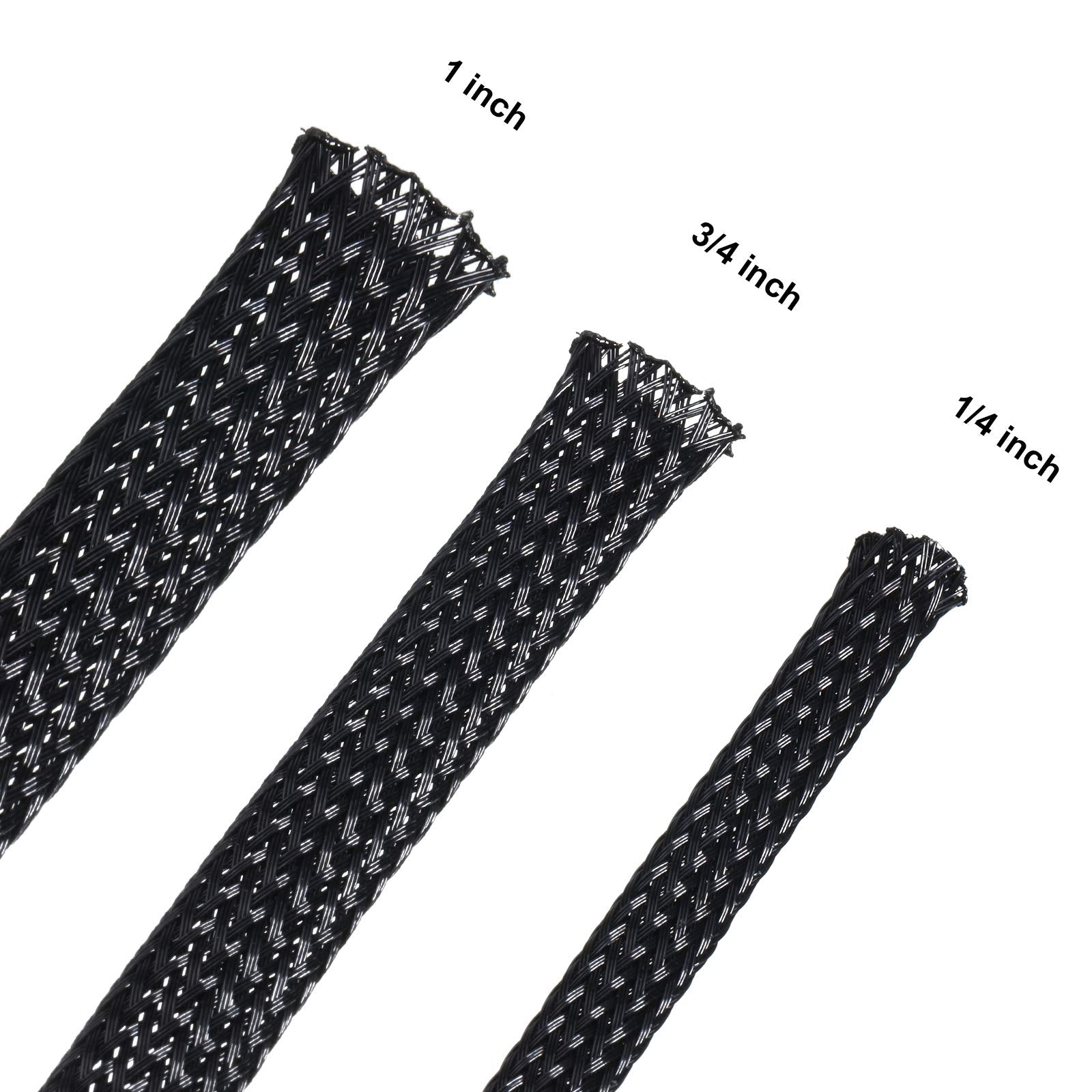 Pet Expandable Braided Cable Sleeve, Wire Loom Wire Braid Sleeving With Shrink Tube For Audio Video And Other Home Device Cable