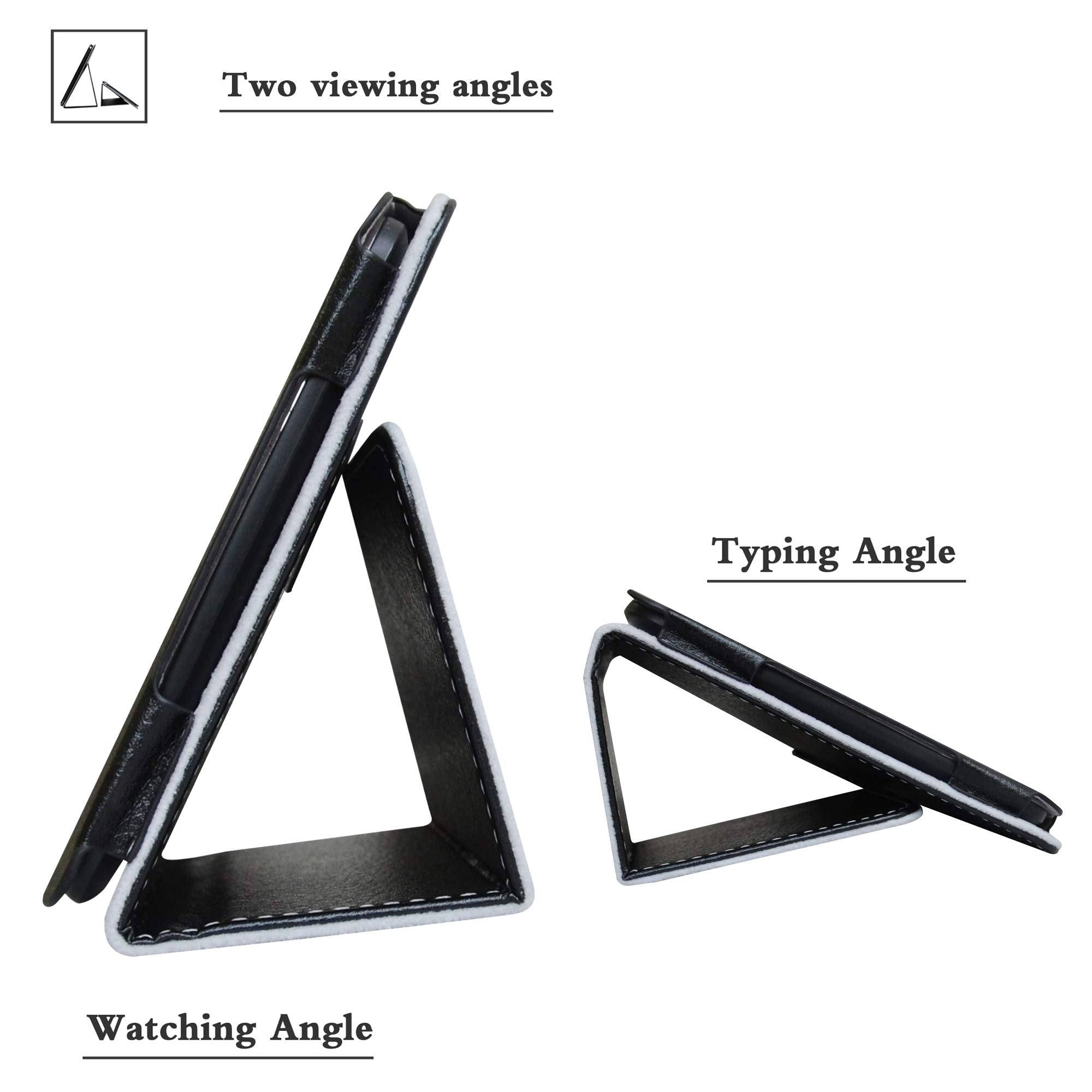 Mama Mouth Black Leather Folio Case For Lg G Pad X2 8.0 Plus/Sprint G Pad F2 8.0, 2-Folding Stand Cover, Tablet Case