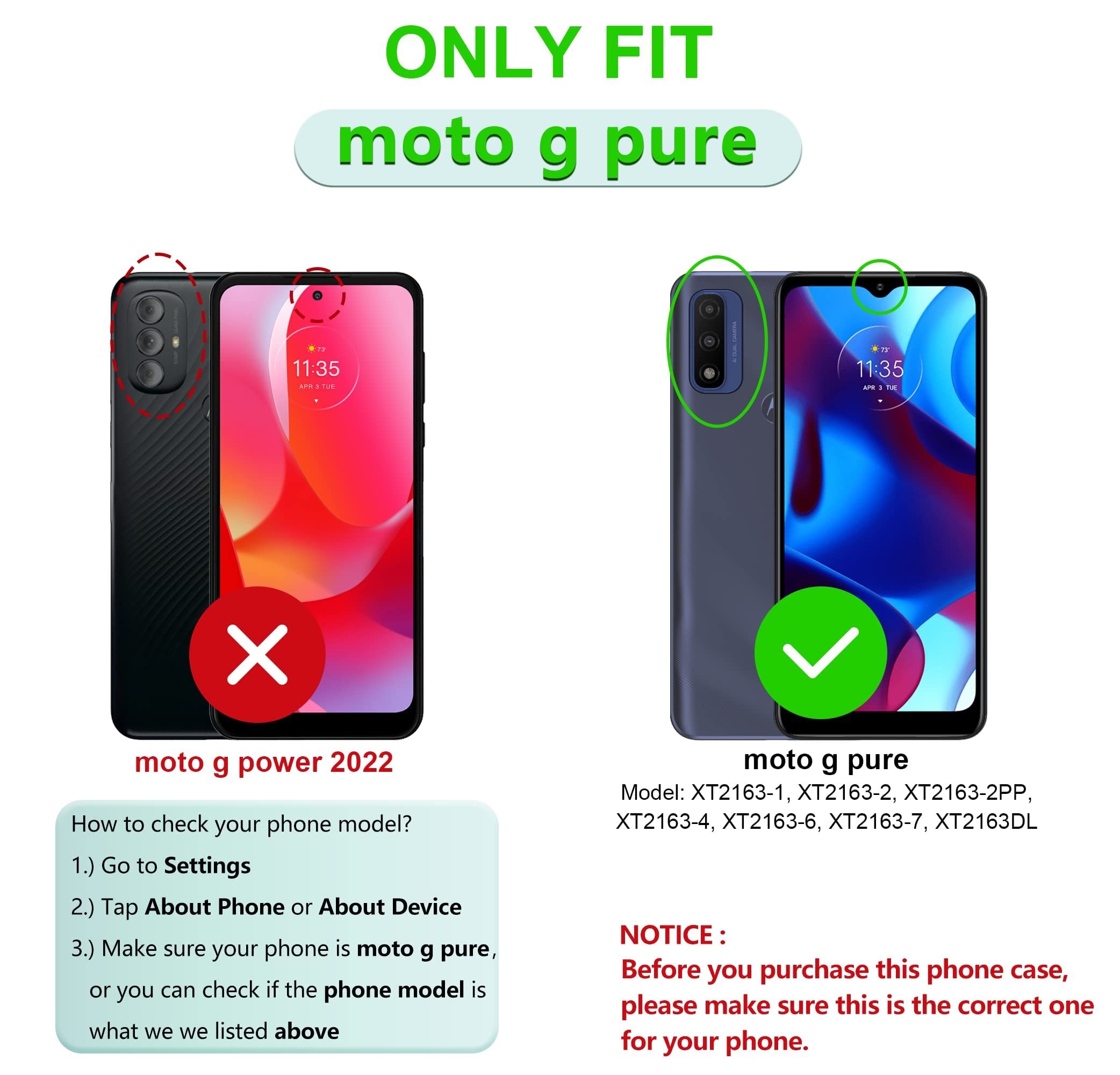Leyi For Motorola G Pure Case: Moto Pure G Phone Case With [2 Pack] Tempered Glass Screen Protector & Camera Lens Protector, Liq