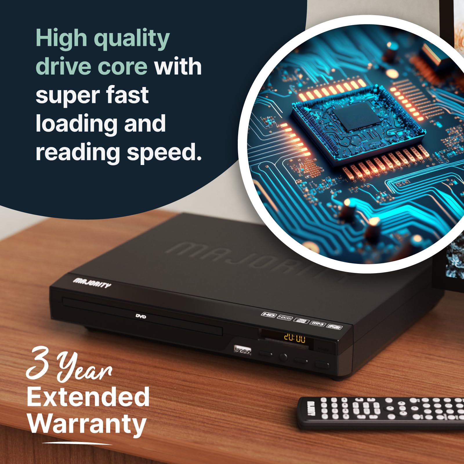 Hdmi Dvd Player For Tv | 1080P Region Free Dvd Players For Smart Tv | Mini Dvd Player With Usb, Cd & Mp3 | Hdmi Cable, Rca Cable