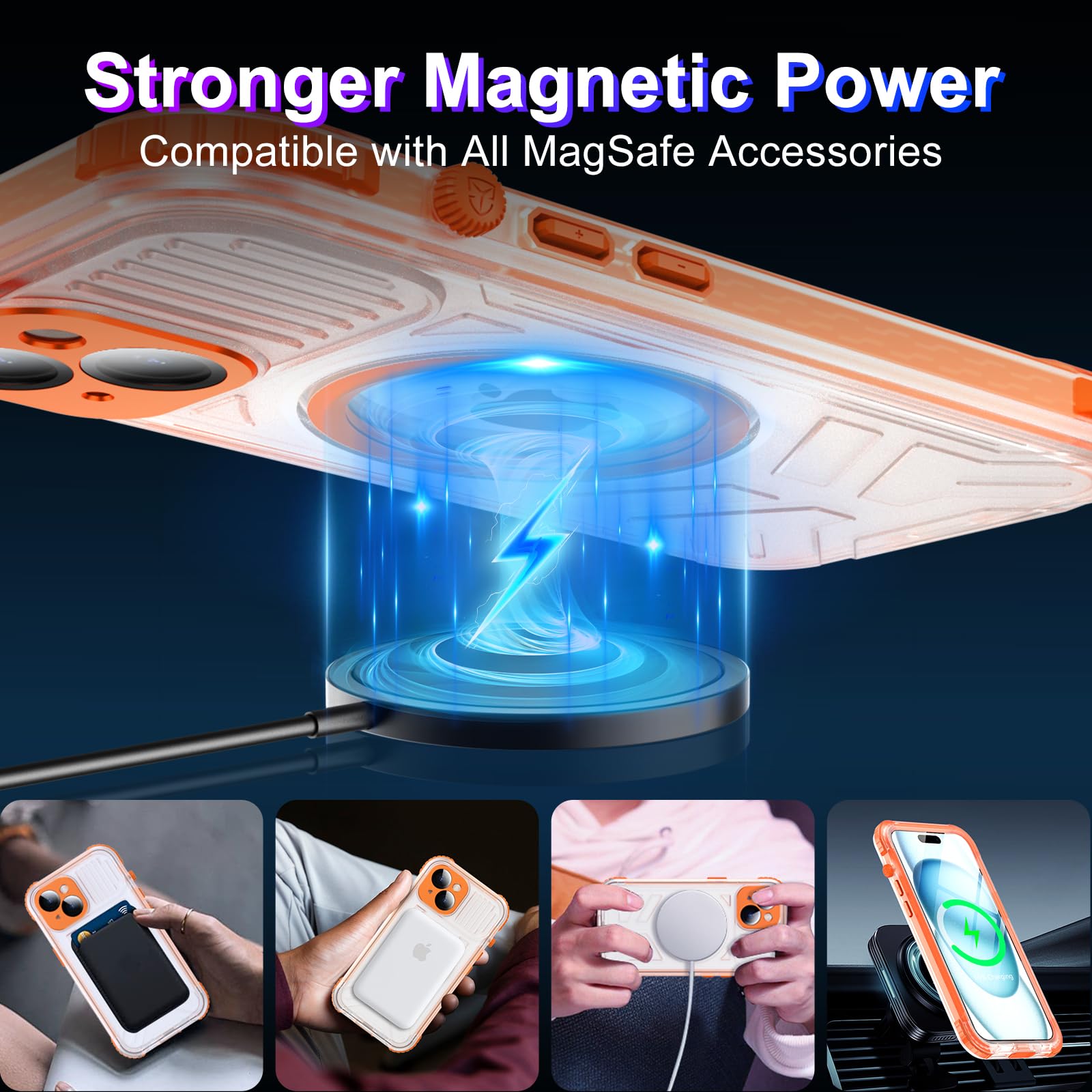 Red2Fire 2024 New For Iphone 15 Case Waterproof, [Compatible With Magsafe][Built In Camera & Screen Protector][Full Body Shockpr