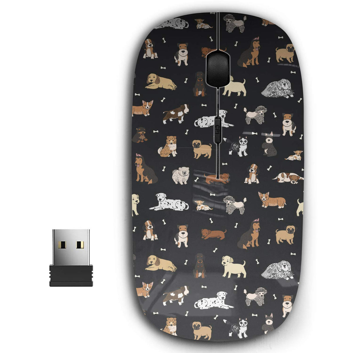 2.4G Ergonomic Portable Usb Wireless Mouse For Pc, Laptop, Computer, Notebook With Nano Receiver ( Cartoon Doodle Puppy Dog )