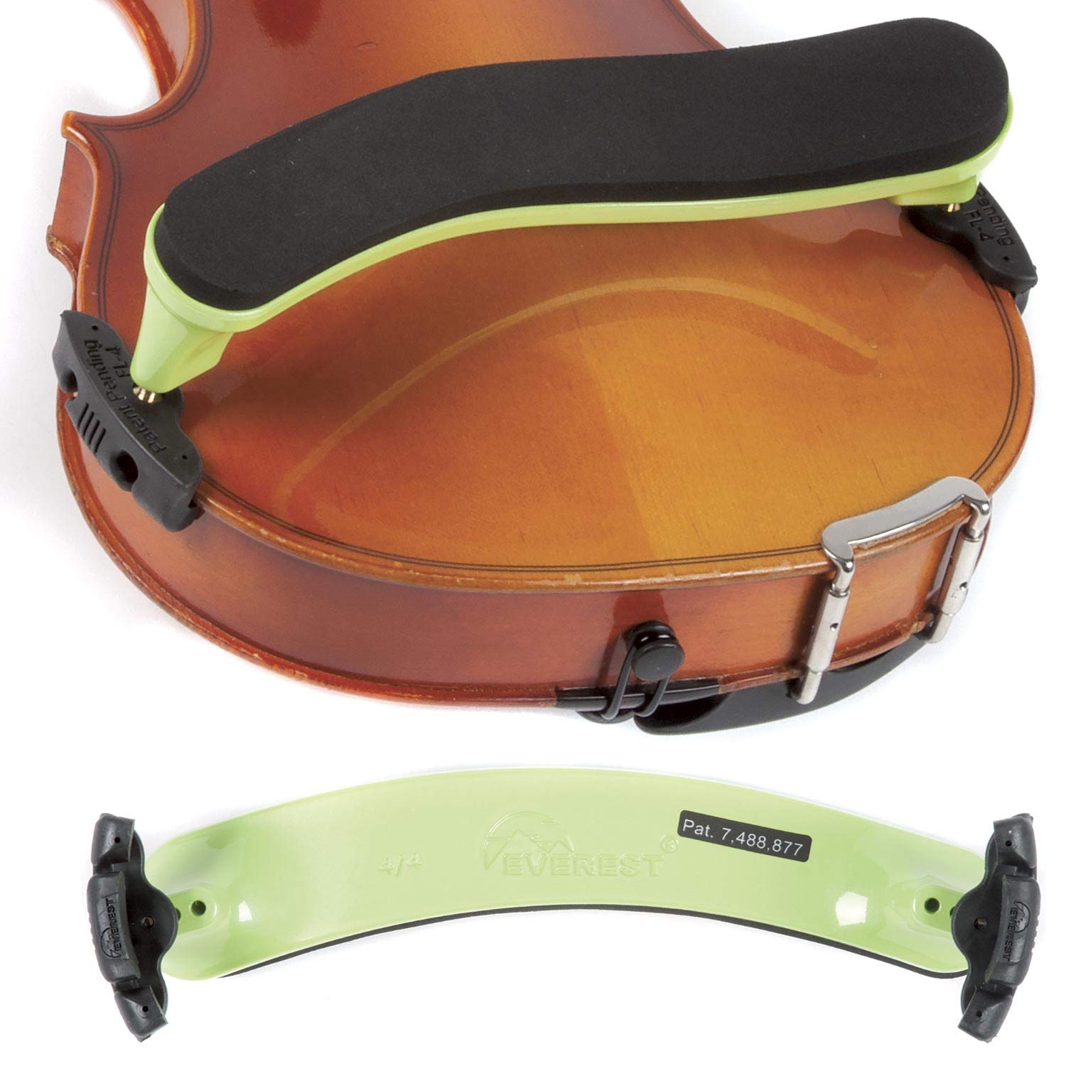 Everest Es4G Es Series 4/4 Violin Adjustable Shoulder Rest   Neon Green