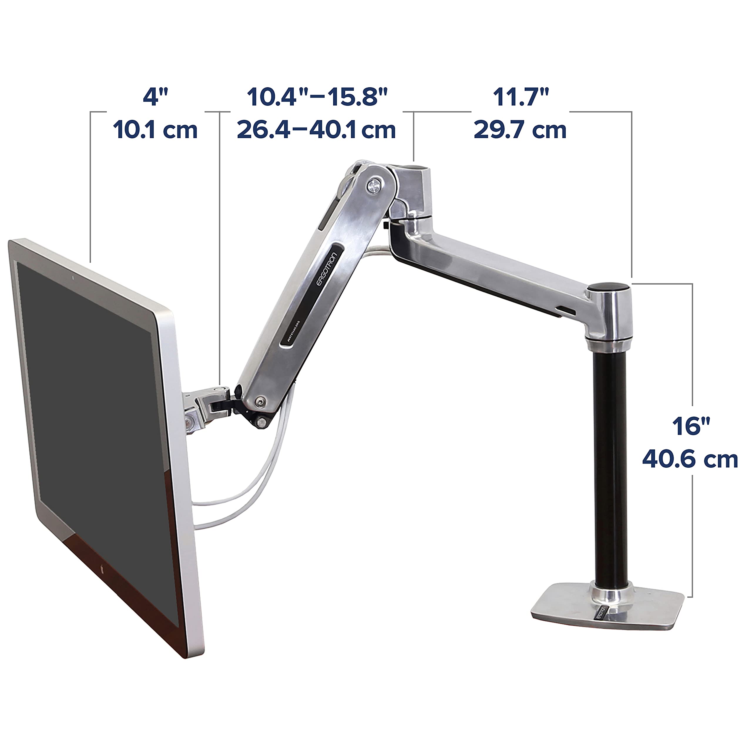 Ergotron � LX HD Sit Stand Single Monitor Arm, VESA Desk Mount � for Monitors Up to 49 Inches, 14 to 30 lbs � Polished Aluminum