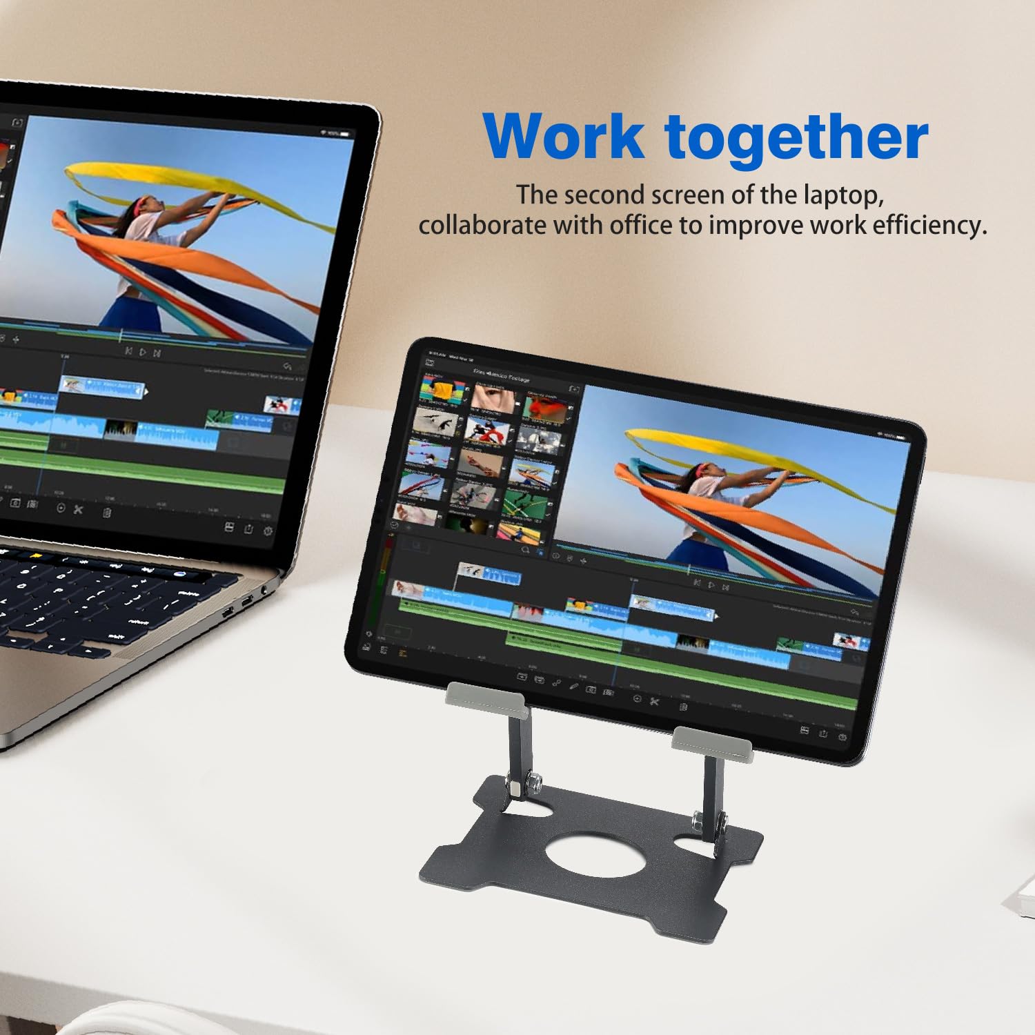 Kabcon Tablet Stand,Tablet Holder For Ipad,Adjustable Portable Multi Angle Desktop Stand Compatible With Ipad Pro 9.7 10.5 12.9 Air Mini 1 4,Galaxy Tabs,Surface Pro Tablets,Kindle,E Reader,Nexus