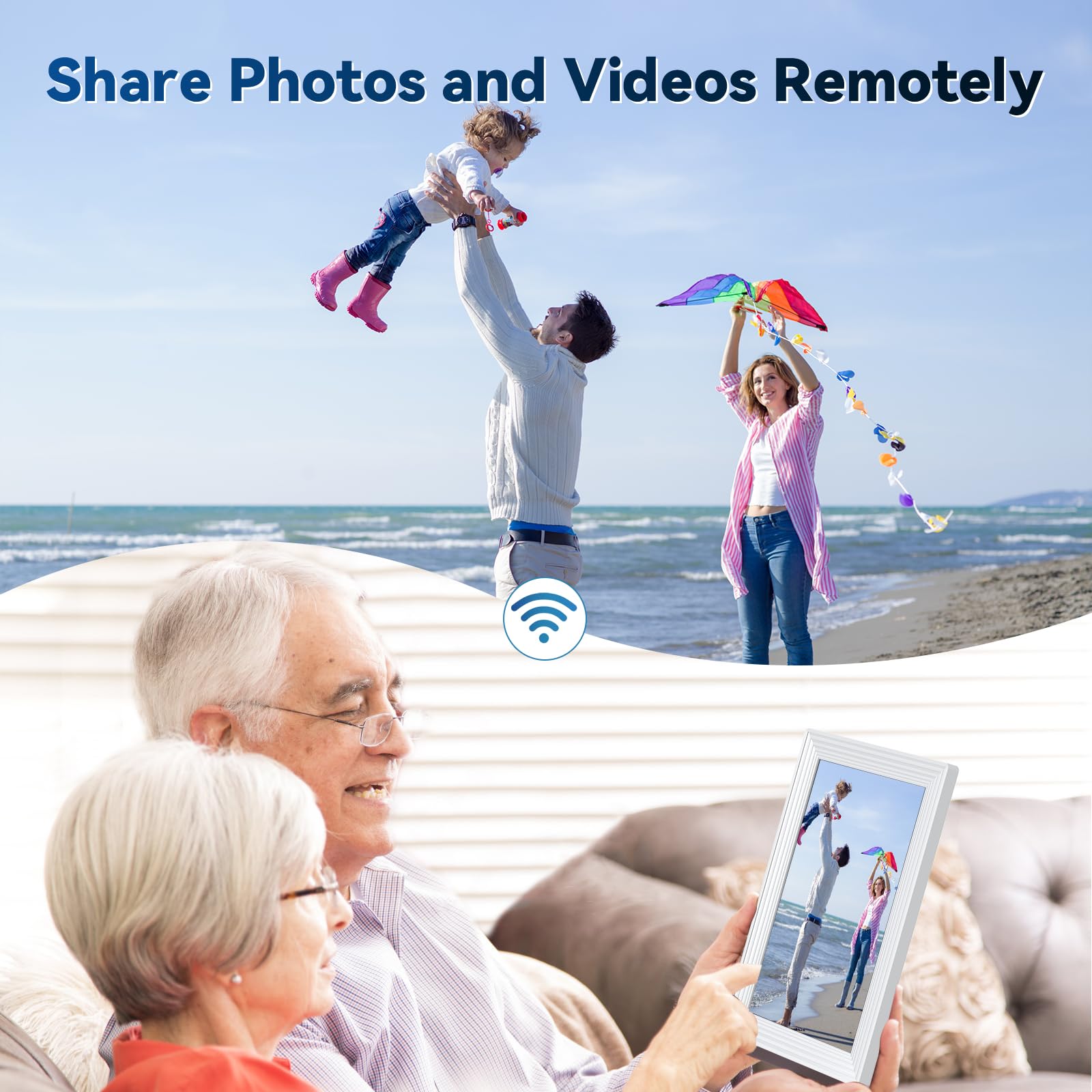 Frameo 5G Wifi Digital Photo Frame, 10.1'' Digital Picture Frame With Auto Rotate, 1280X800 Ips Touch Screen, Easy Setup To Shar