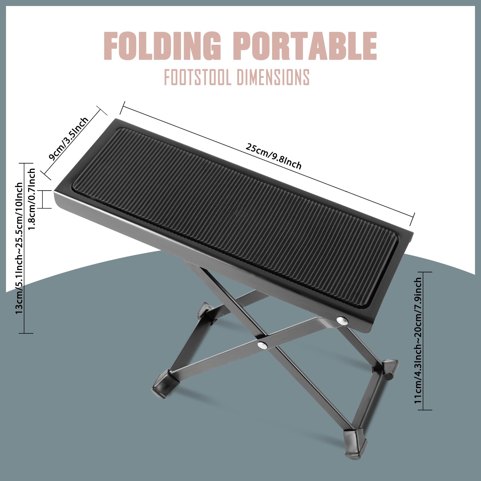 Eastrock Guitar Foot Stool Height Adjustable Folding Guitar Foot Rest Made Of Solid Iron Guitar Foot Stand For Classical Guitar