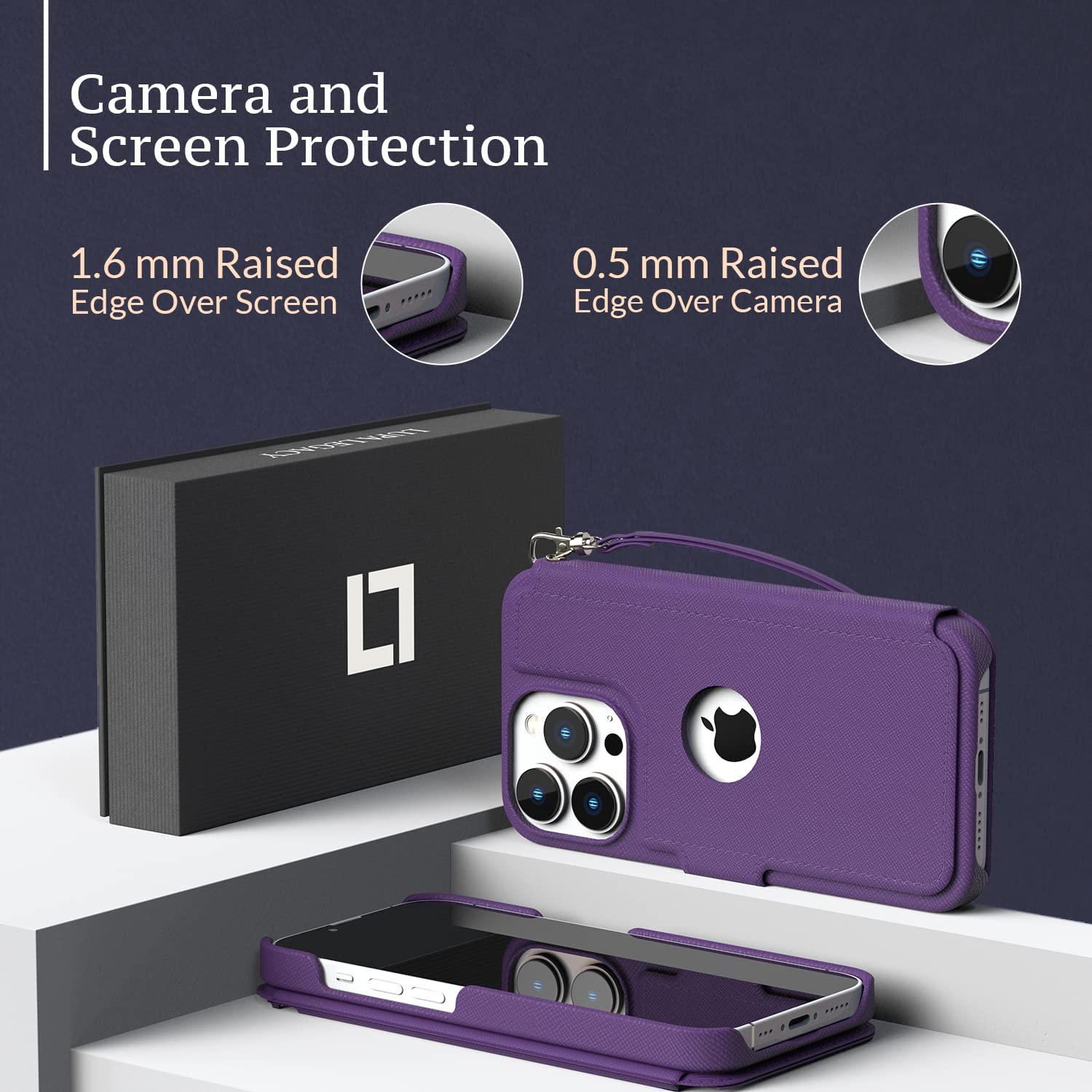 Iphone 16 Pro Wallet Case For Women And Men, Slim & Protective, Credit Card Holder, Shockproof Pu Leather Folio Cover Compatible