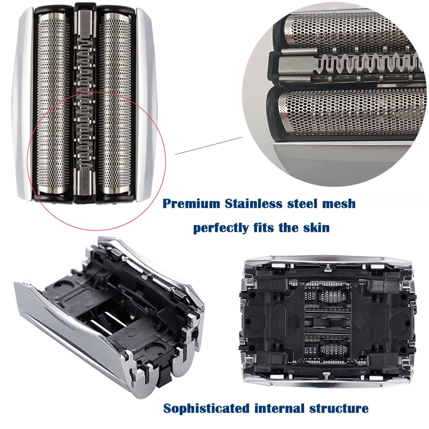 Suleto Replacement Head Compatible With Braun Series 8 Shaver, 83M Shaving Head Blades For Series 8 Electric Razors Replace Part