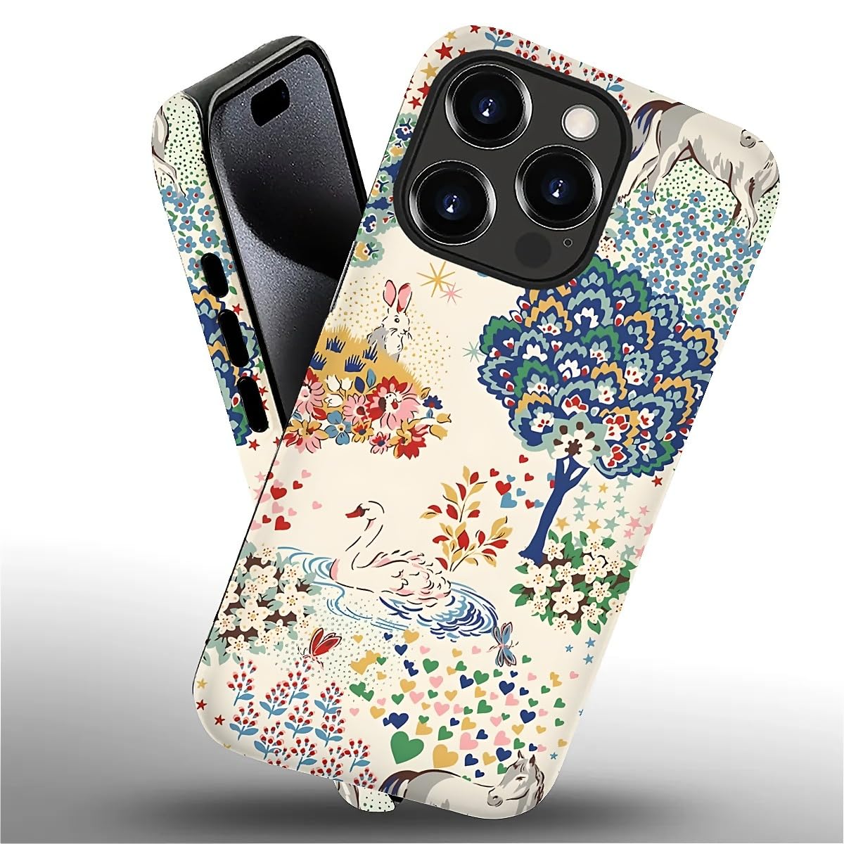 For Iphone 16 Pro Max Case Matte 2-In-1 6.7Inch With Soft Tpu+Hard Pc Anti Drop Shock-Absorbing Horse Rabbit Duck Protective Pho