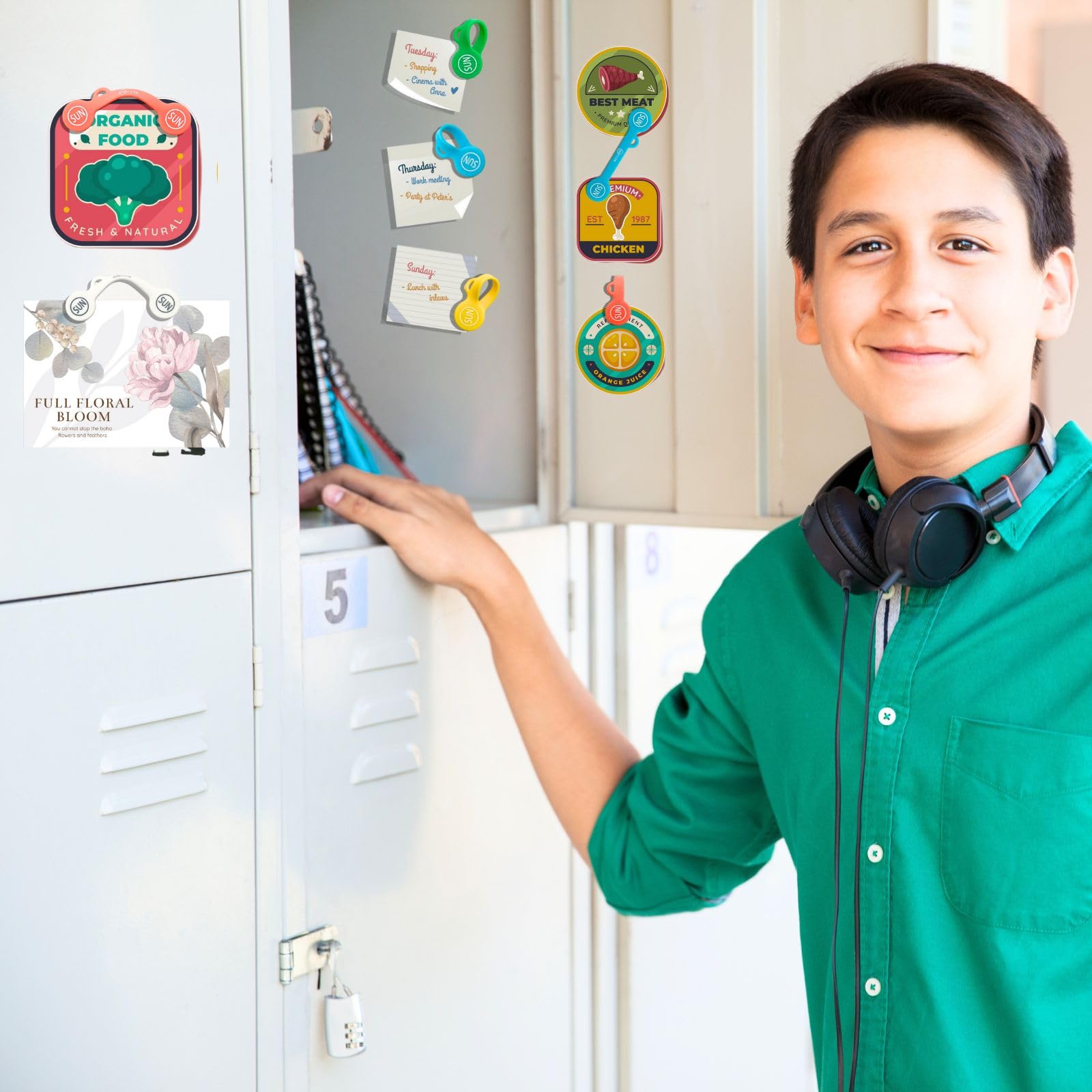 Sunficon 10 Pack Cable Clips Organizers Earbuds Cord Organizers Magnetic Cable Clips Bookmark Whiteboard Noticeboard Fridge Magn