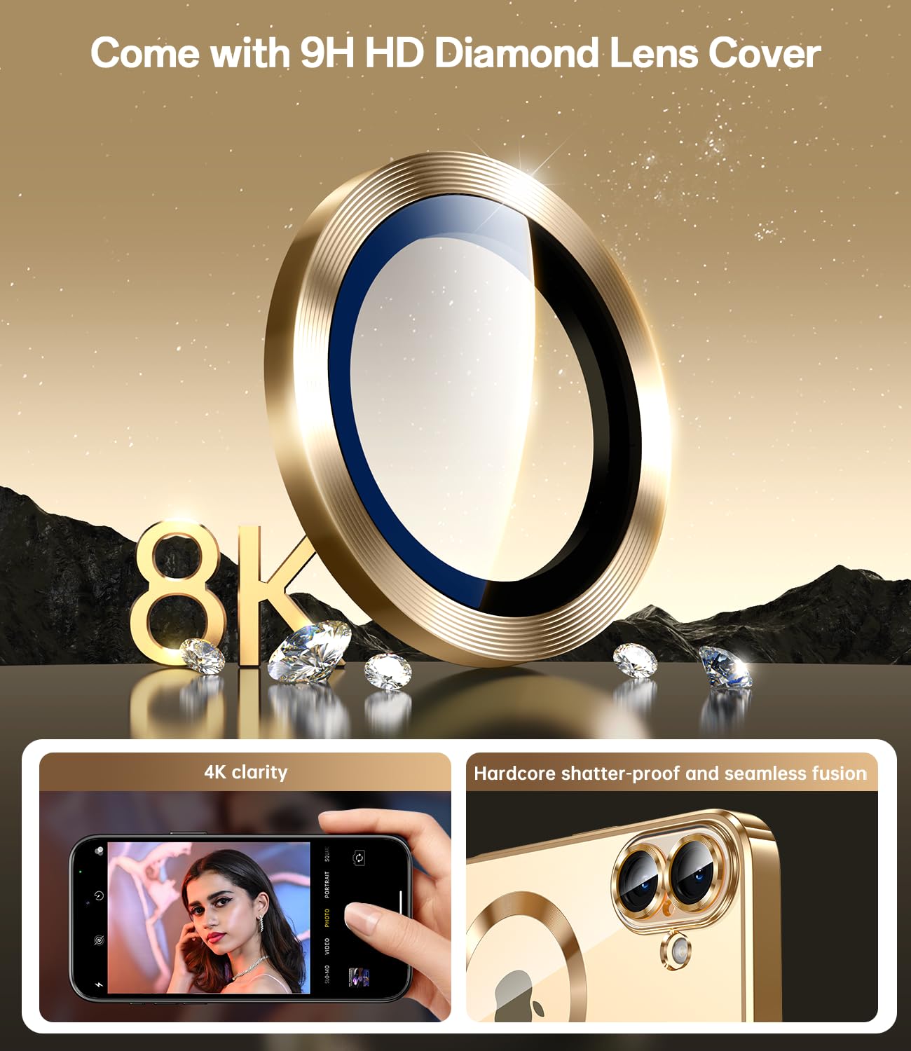 Waldeng For Iphone 16 Plus Case With 1X Screen Protector, [Seamless Work With Magsafe] [Interchangeable Glitter Card], With Inte