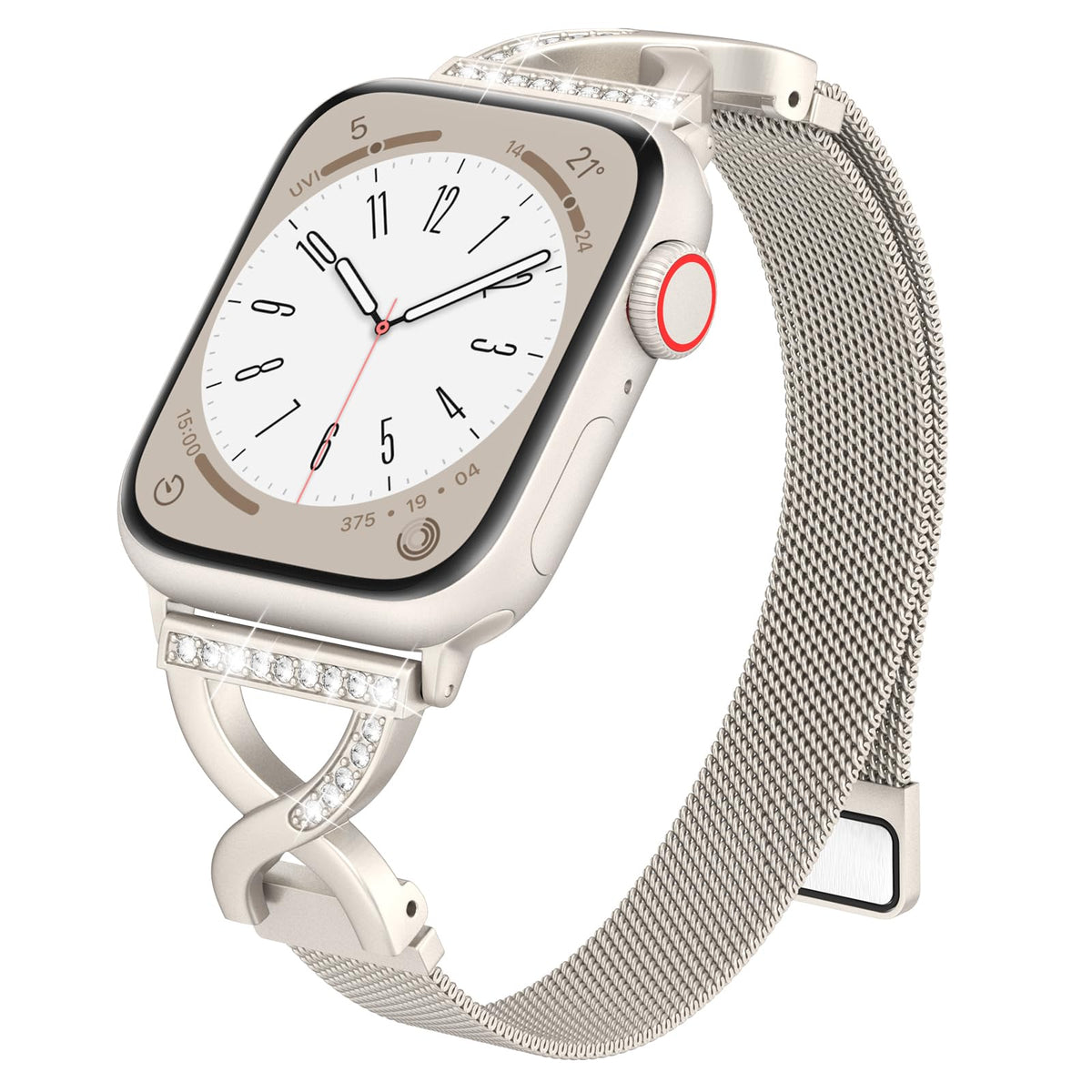 Brg Thin Mesh Loop Compatible With Apple Watch Bands For Women 40Mm 41Mm 38Mm 42Mm Series 10 9 8 7 6 5 4 3 2 1 Se, Metal Magneti