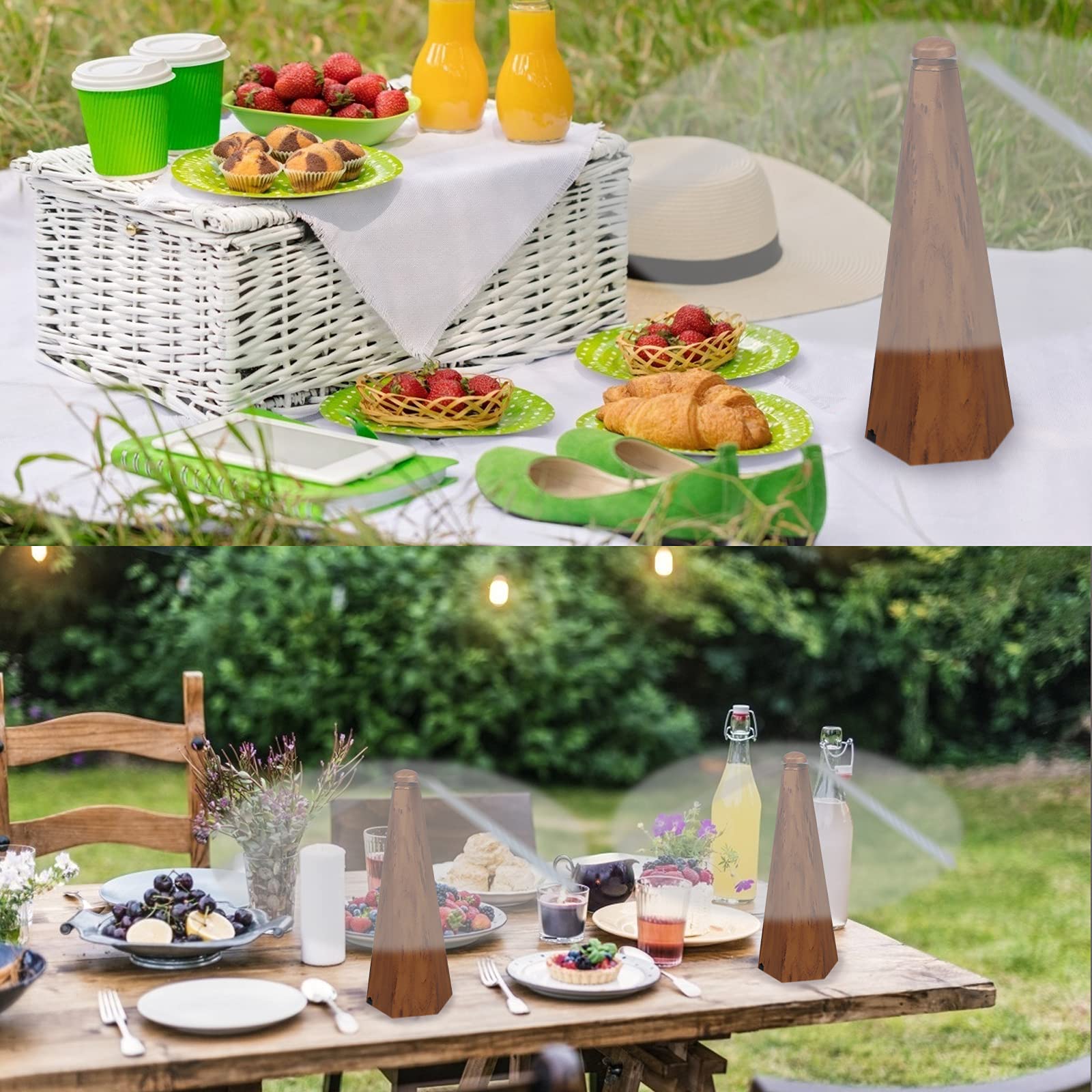 Piaopiaoniu 3 Pcs Fly Fan For Tables Fan Fly Portable Wood Grain Table Fan,For Outdoor