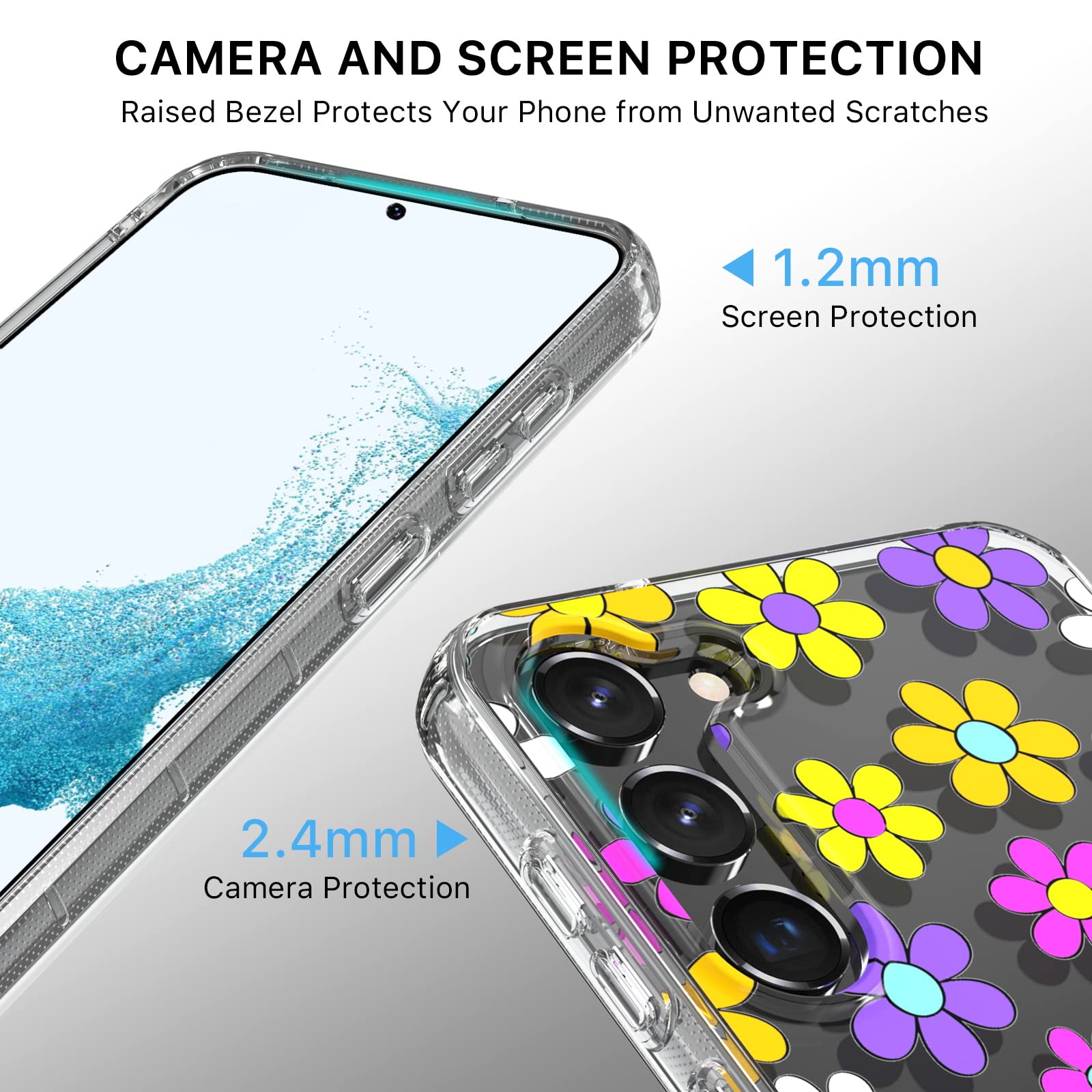 Mybat Pro Slim Cute Clear Case For Samsung Galaxy S23 Plus Case 6.6 Inch, Mood Series Crystal Stylish Military Grade Drop Shockp