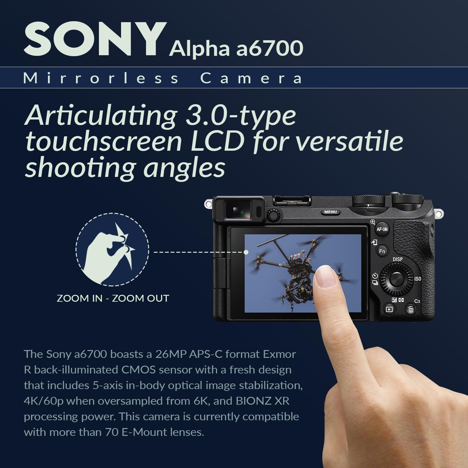 Sony Alpha A6700 Mirrorless Camera Body Bundle With Shoulder Bag, 128Gb Sd Card, Card Reader, Extra Battery, Charger